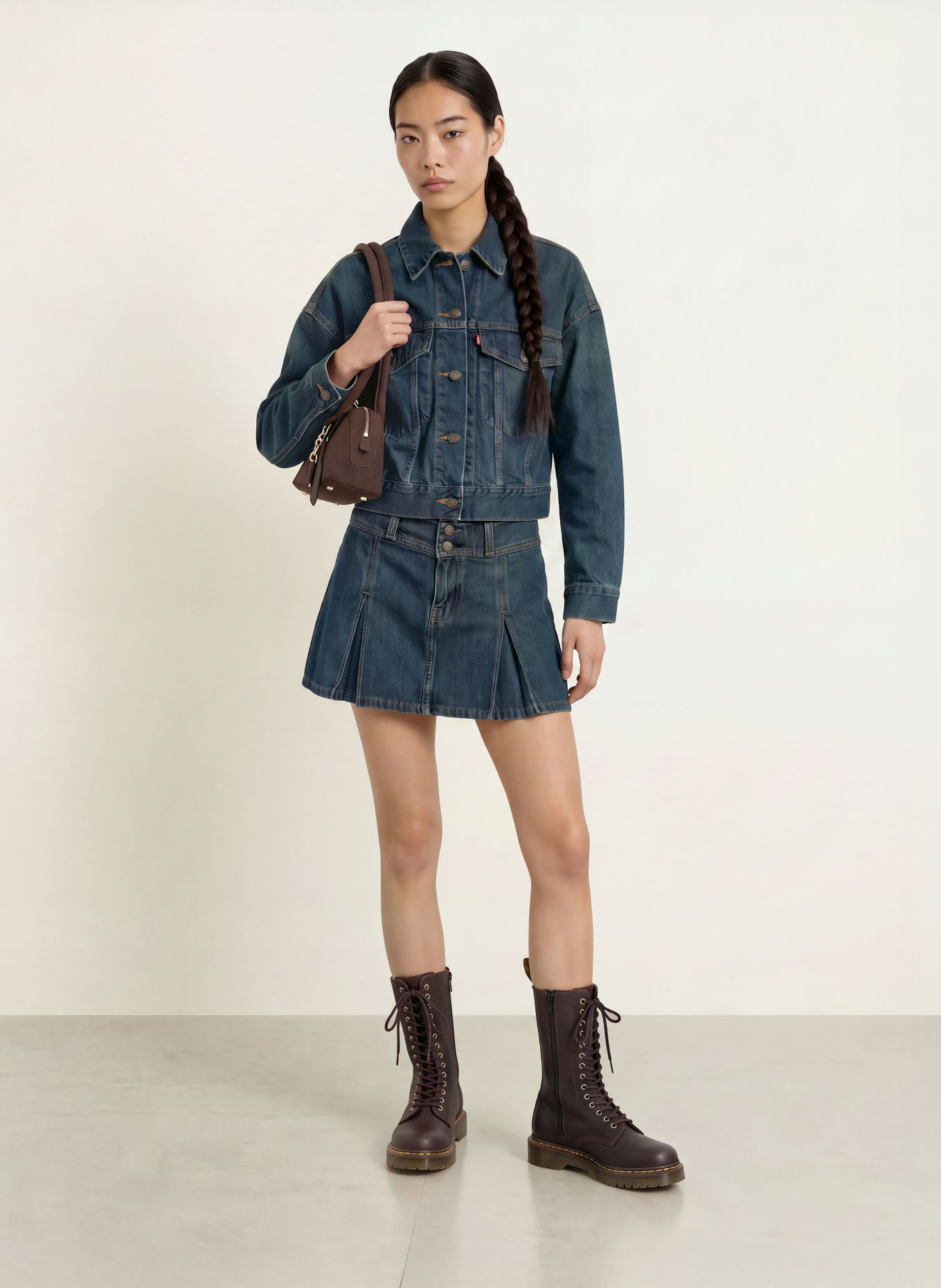 Levi's® Spijkerjasje LOOSE CROP TRUCKER: 07 Dark Indigo - Worn In
