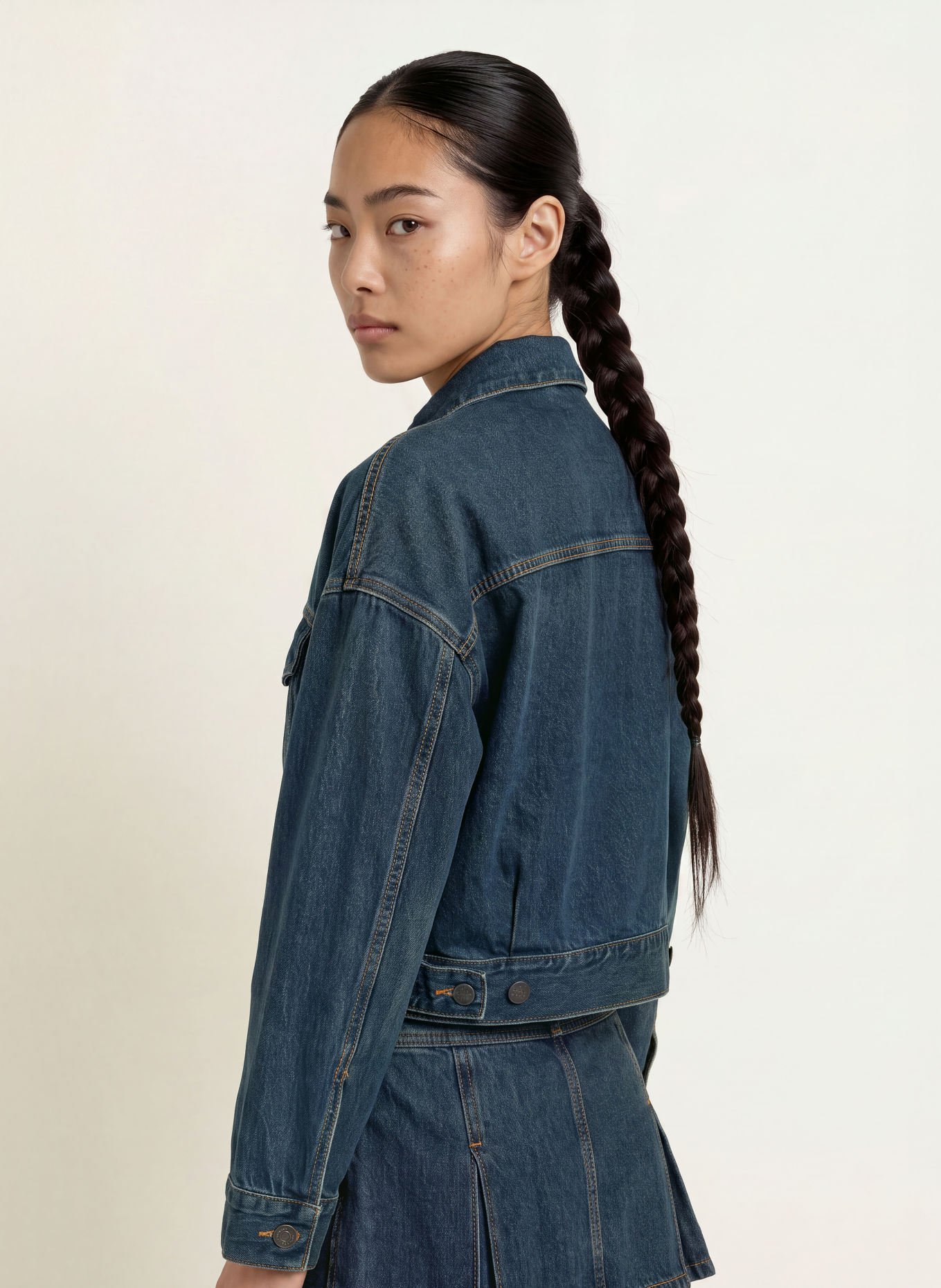 Levi's® Spijkerjasje LOOSE CROP TRUCKER: 07 Dark Indigo - Worn In