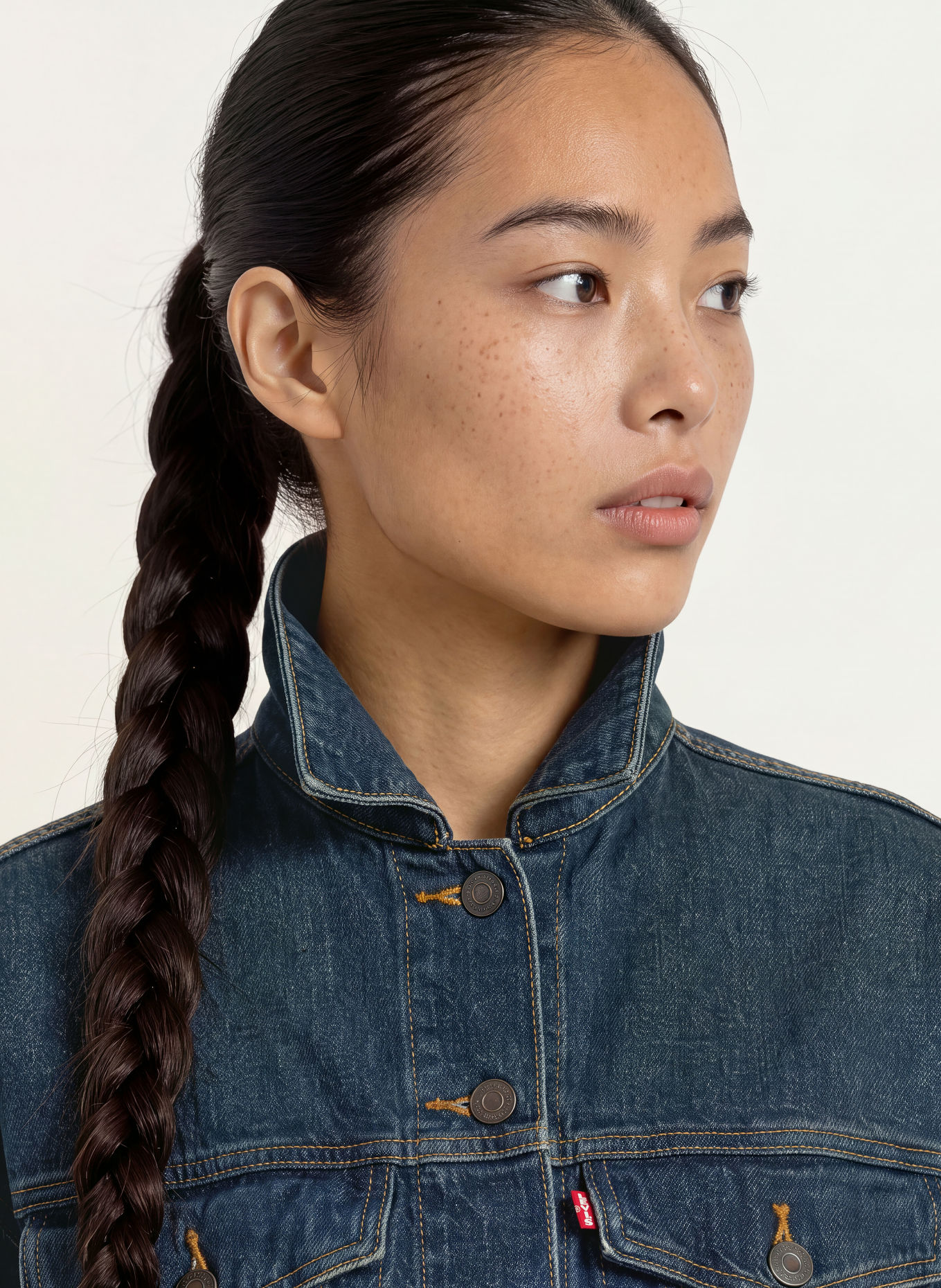 Levi's® Spijkerjasje LOOSE CROP TRUCKER: 07 Dark Indigo - Worn In