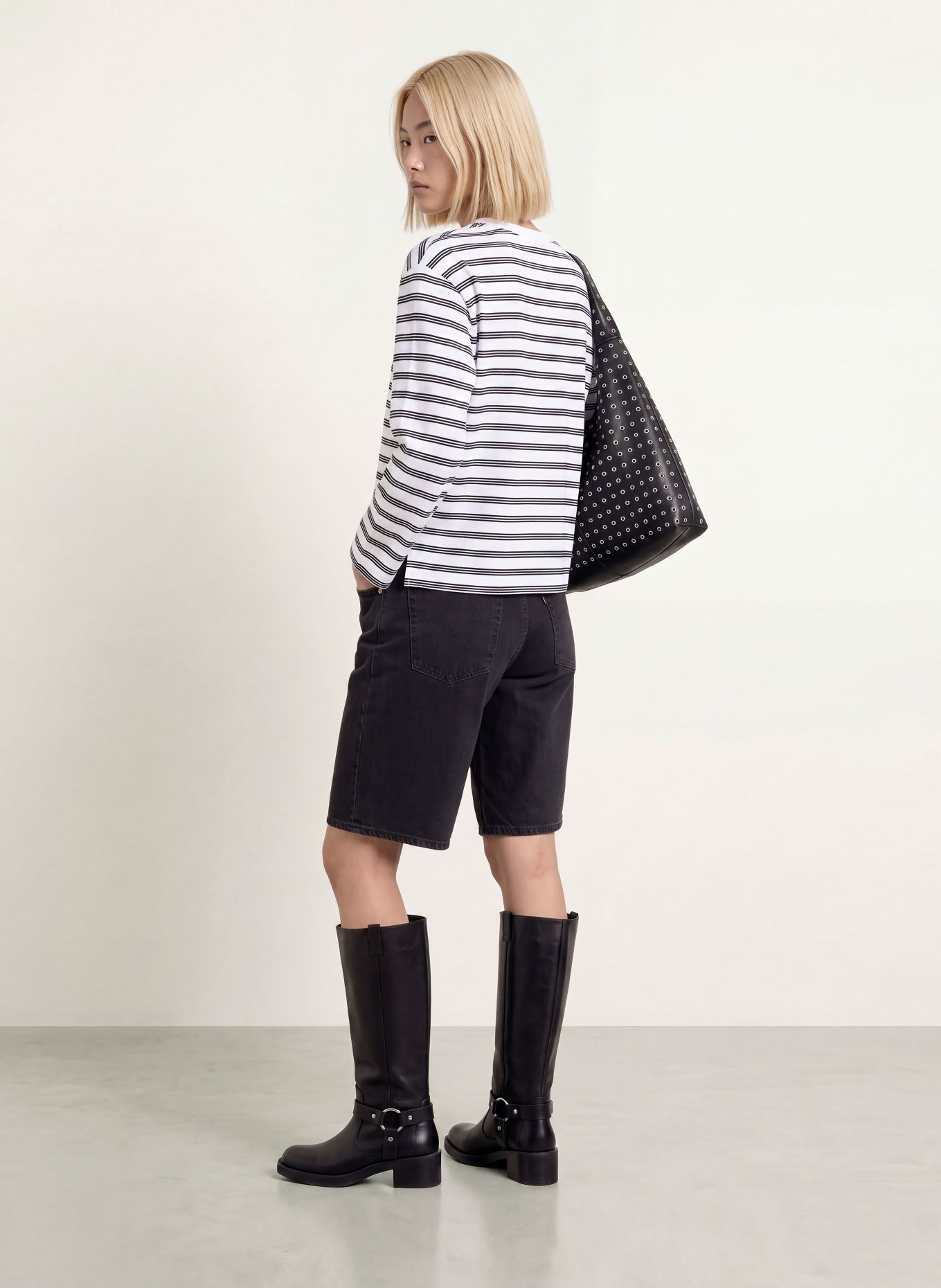 Levi's® Longsleeve PALOMA: WEISS / SCHWARZ