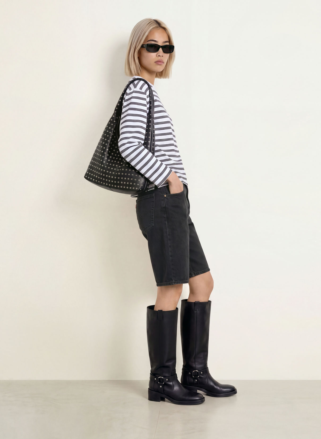 Levi's® Longsleeve PALOMA: WEISS / SCHWARZ