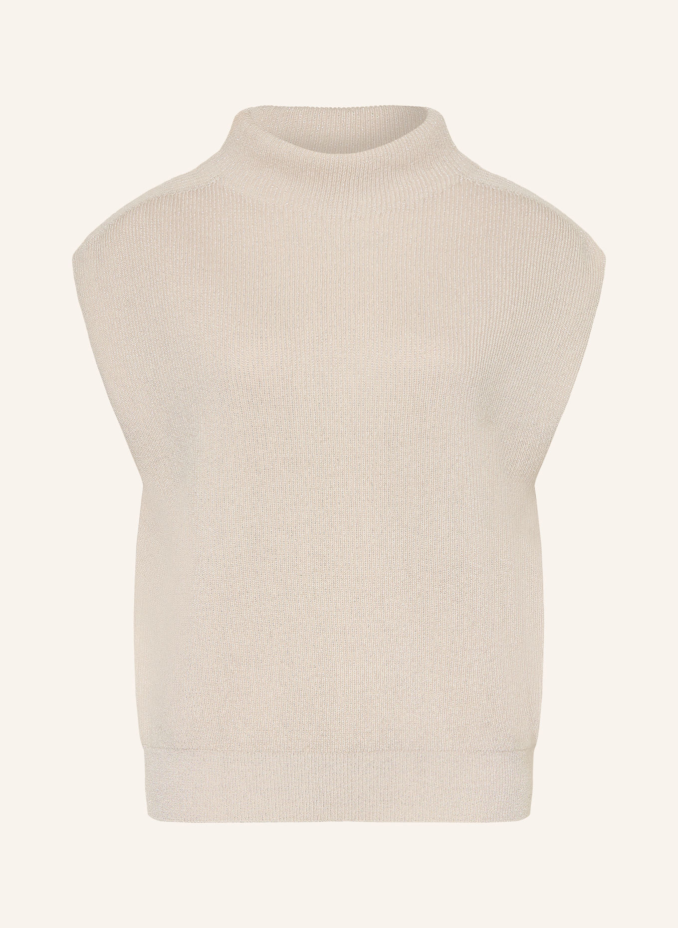 PESERICO Sweater vest with glitter yarn: CREAM