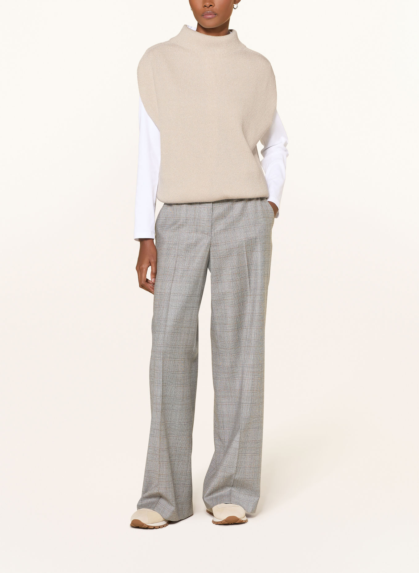 PESERICO Sweater vest with glitter yarn: CREAM