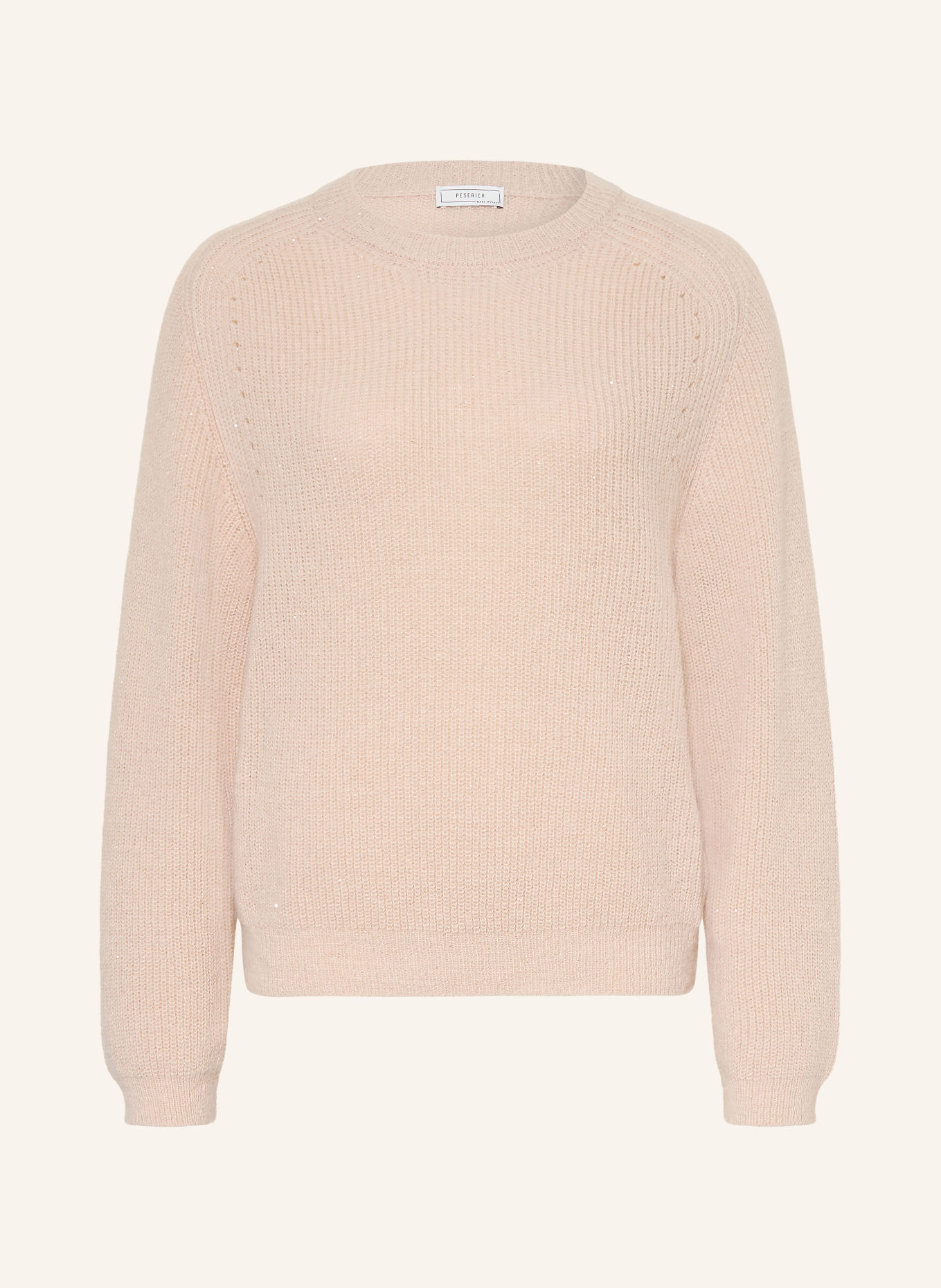 PESERICO Pull en alpaga et paillettes: BEIGE
