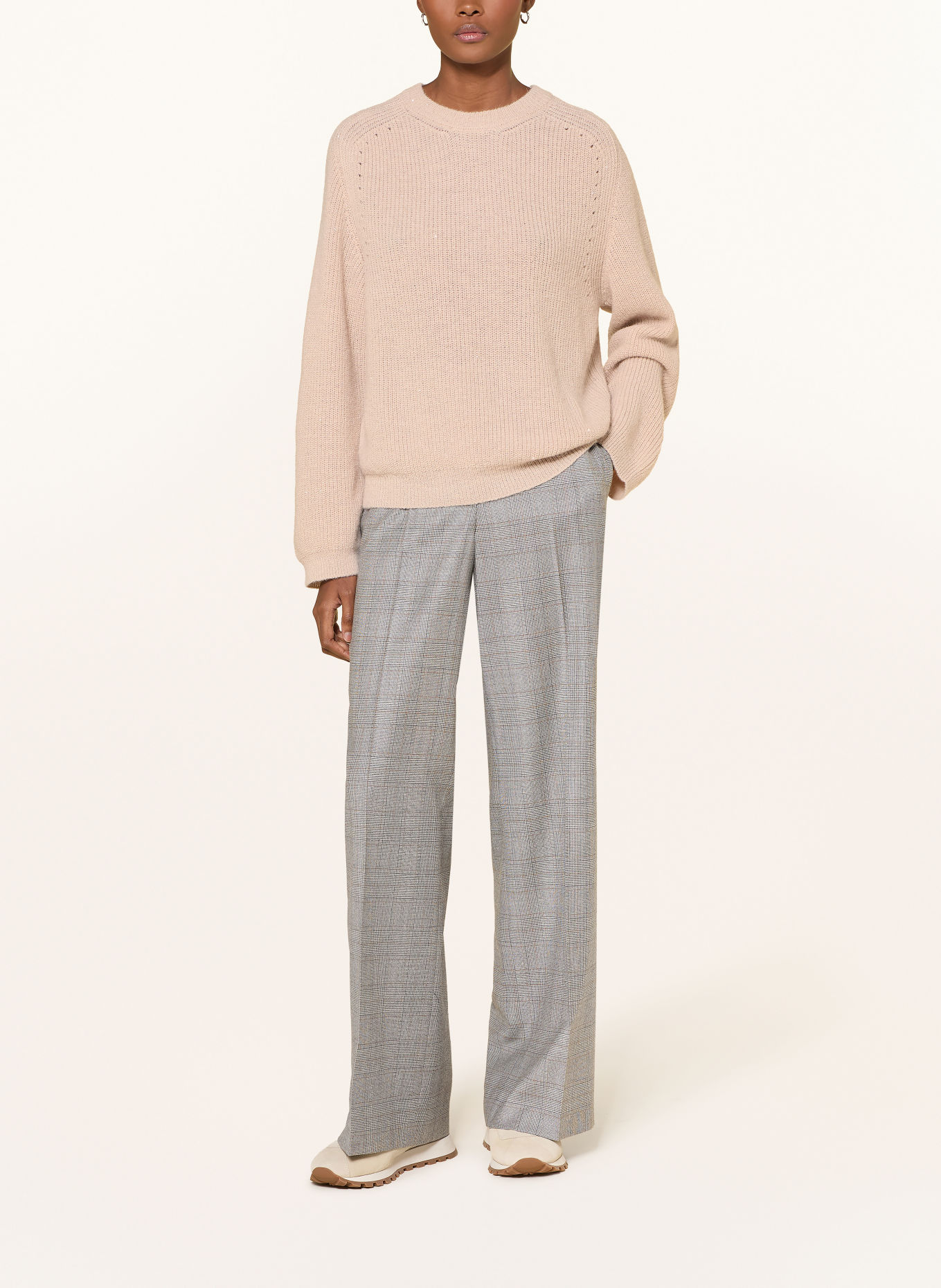 PESERICO Pull en alpaga et paillettes: BEIGE