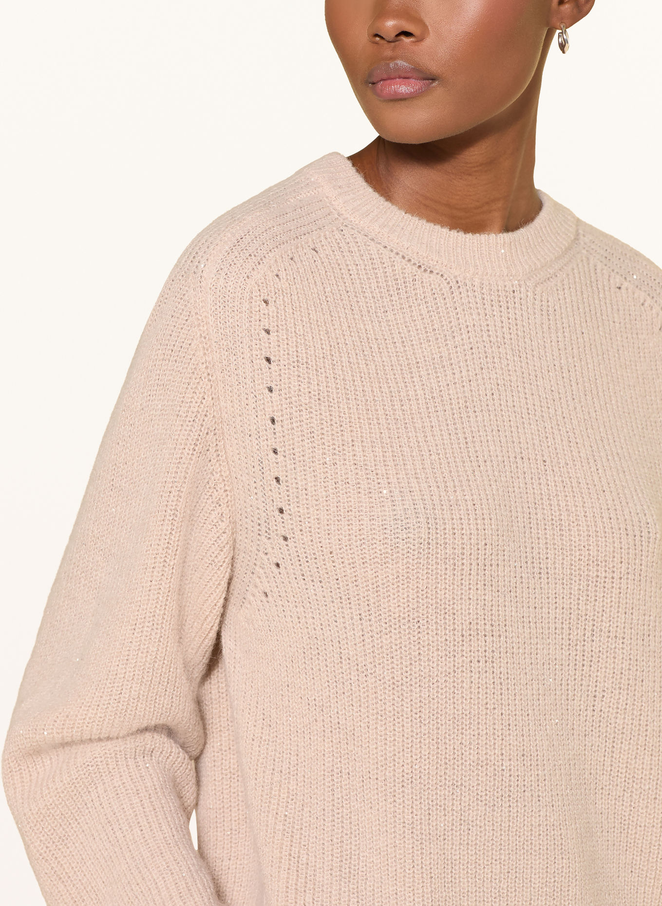 PESERICO Pull en alpaga et paillettes: BEIGE