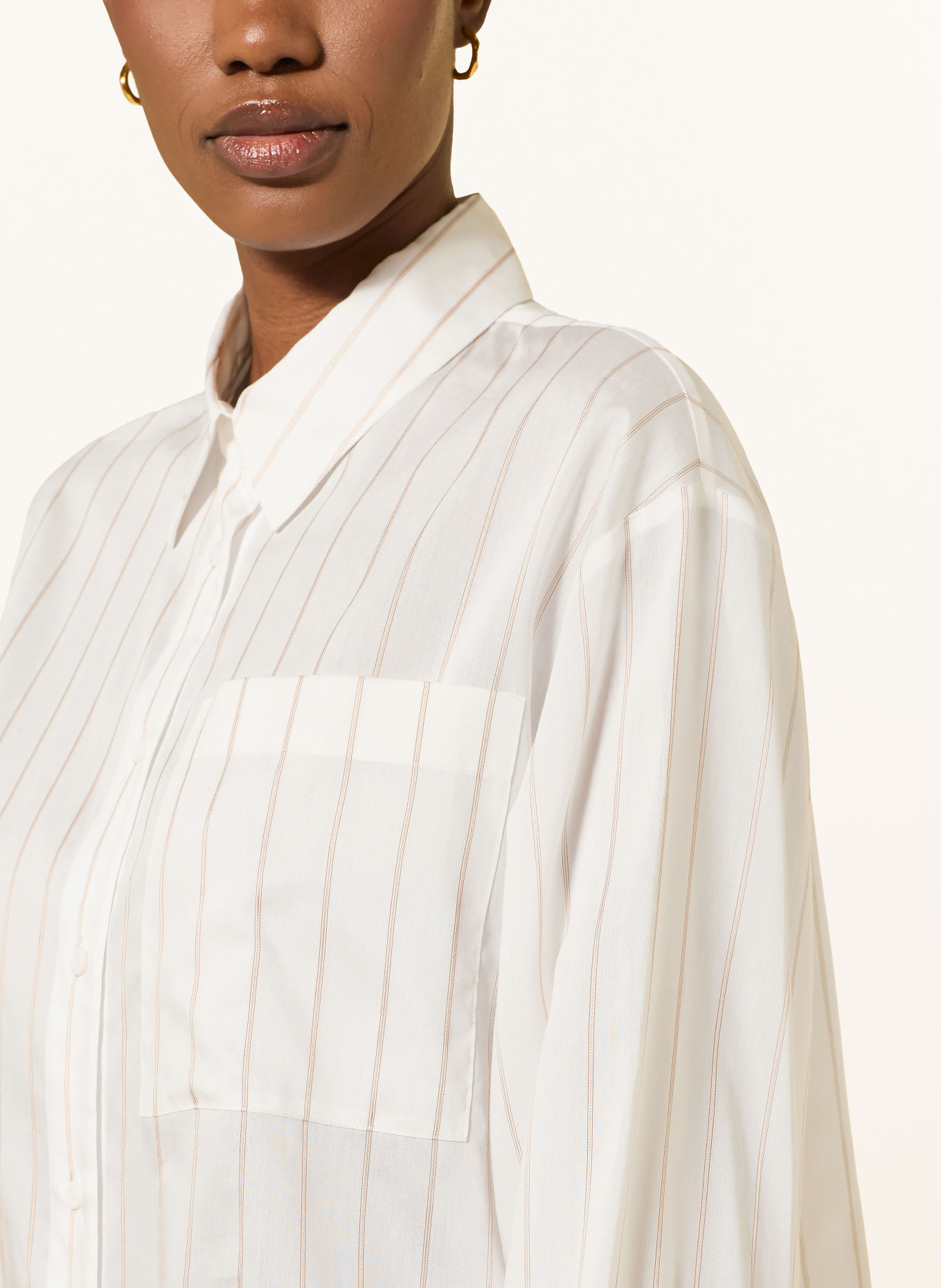 PESERICO Overhemdblouse: CRÈME / CAMEL
