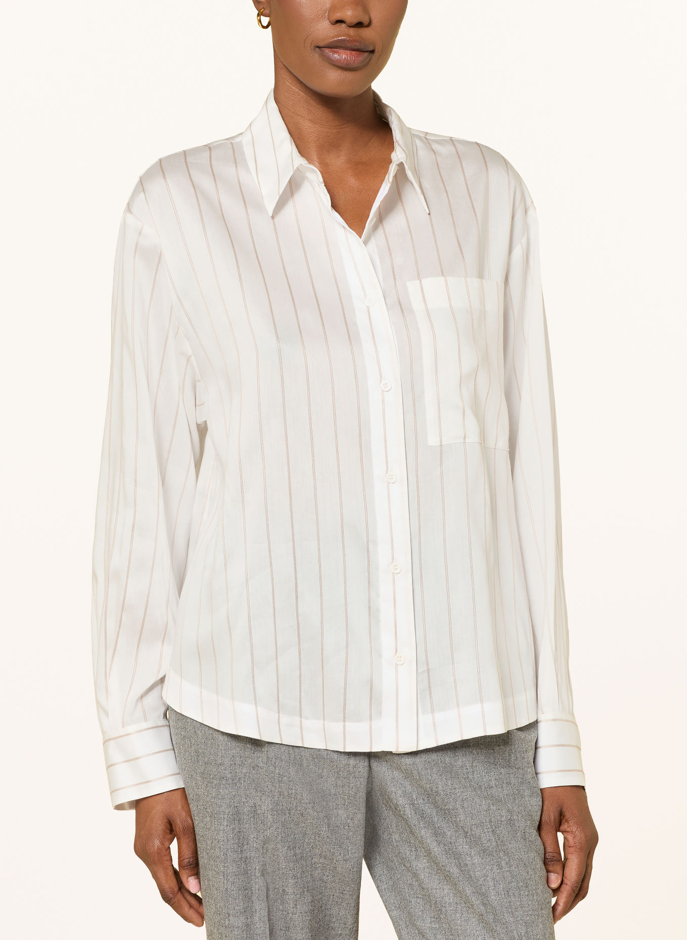 PESERICO Overhemdblouse: CRÈME / CAMEL