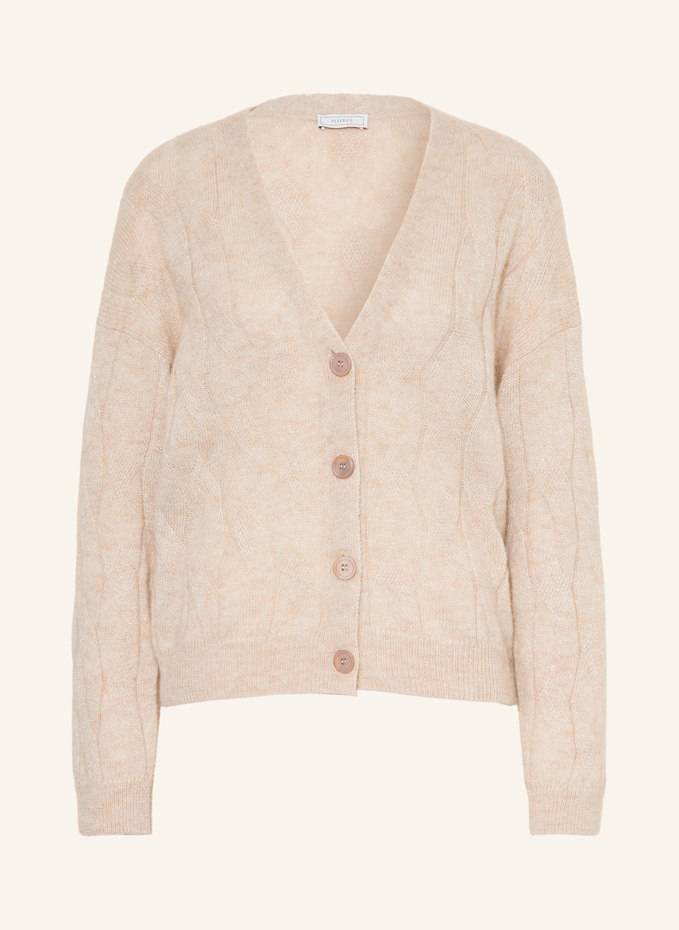 PESERICO Gilet en alpaga et fil pailleté: BEIGE