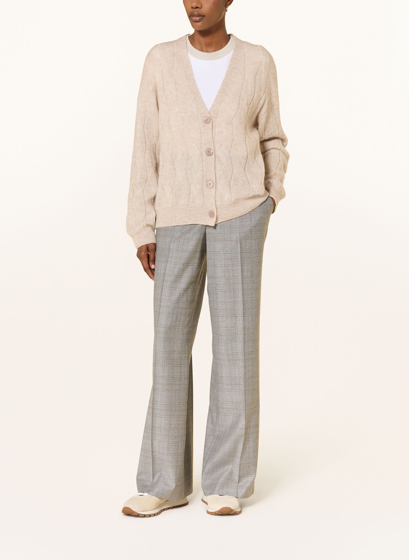 PESERICO Gilet en alpaga et fil pailleté: BEIGE