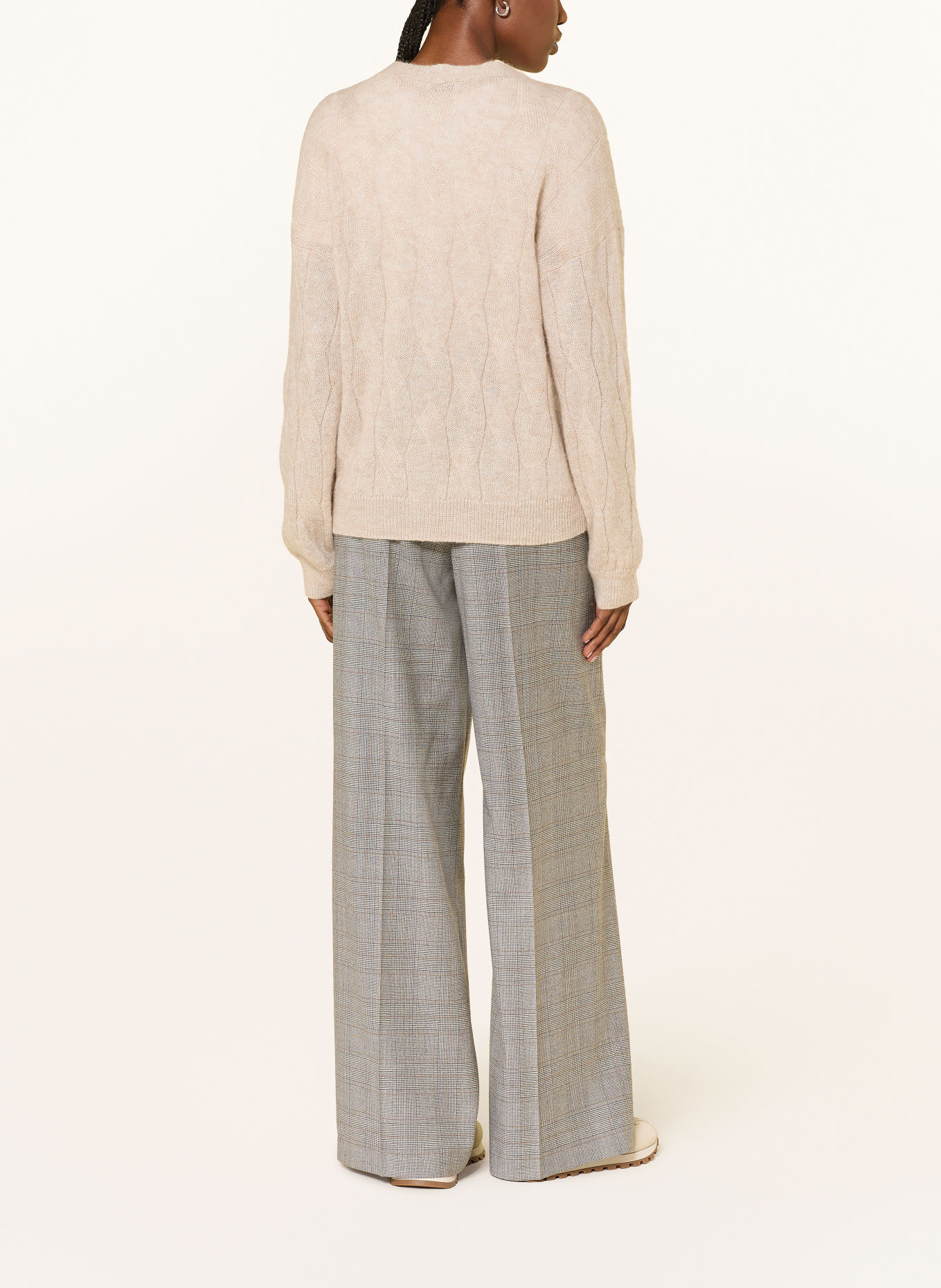 PESERICO Gilet en alpaga et fil pailleté: BEIGE