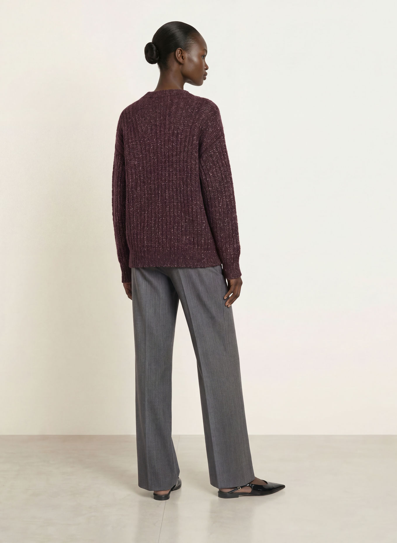 PESERICO Marlenehose aus Flanell: GRAU