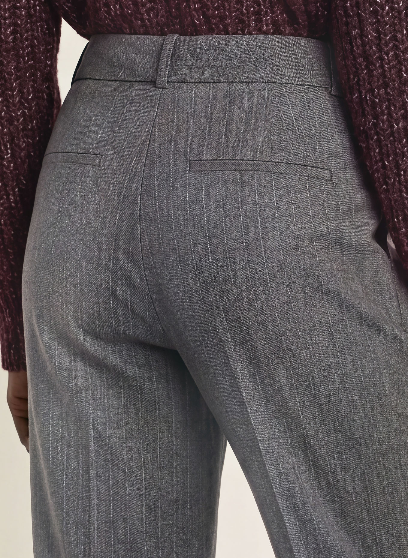 PESERICO Marlenehose aus Flanell: GRAU