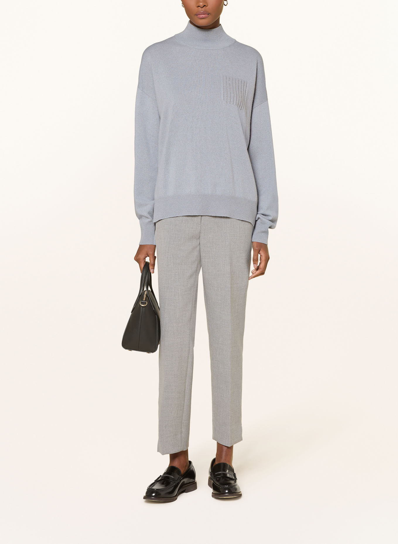 PESERICO Sweater with gemstones: BLUE GRAY