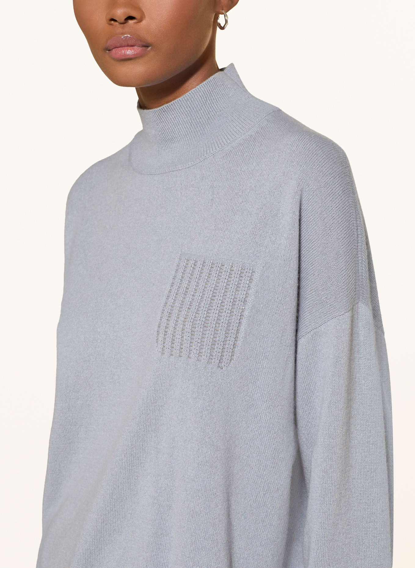 PESERICO Sweater with gemstones: BLUE GRAY