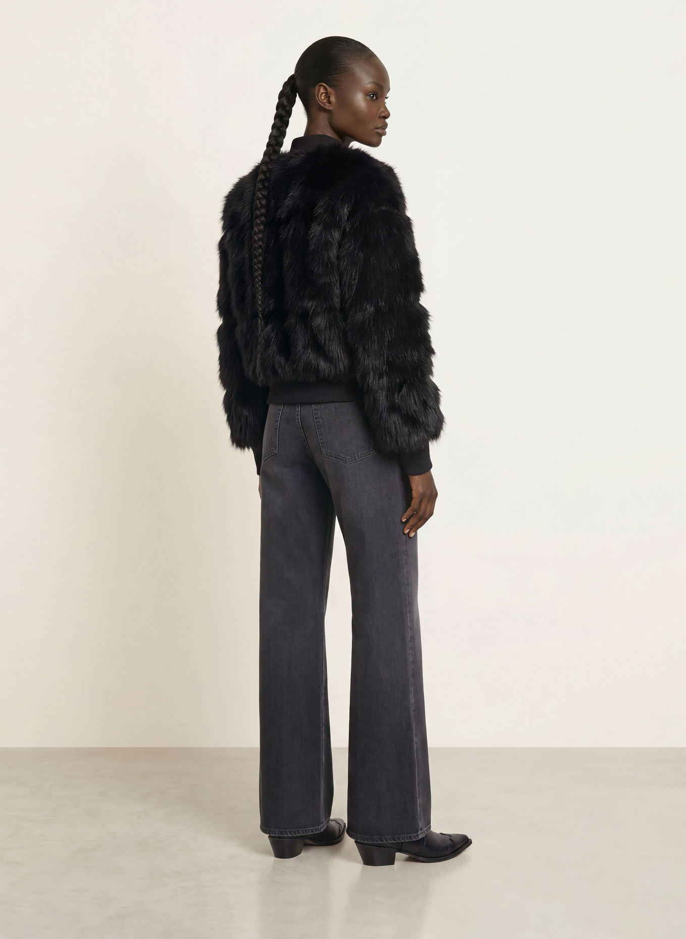 PATRIZIA PEPE Faux Fur Jacket: BLACK