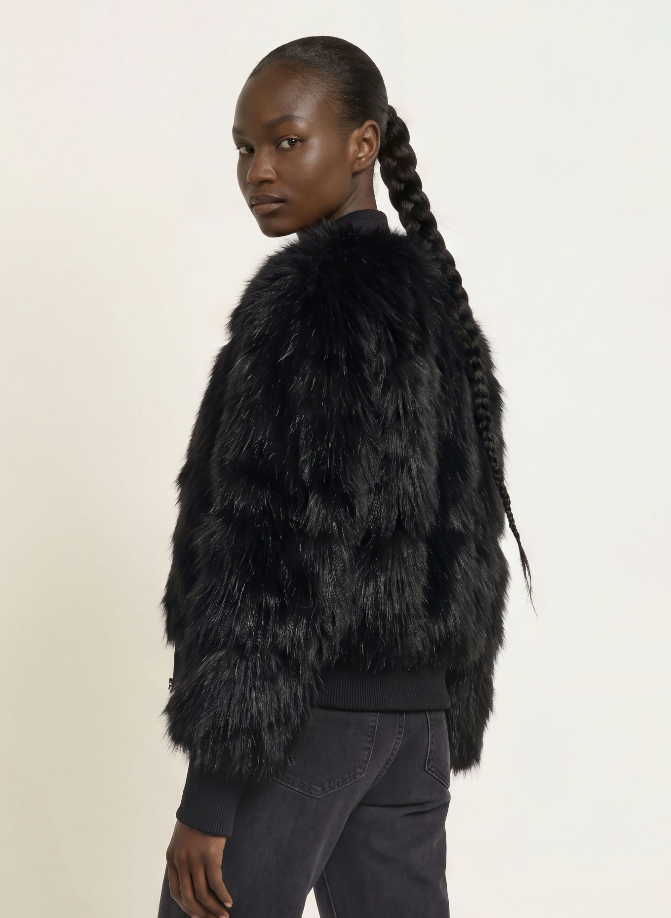 PATRIZIA PEPE Faux Fur Jacket: BLACK