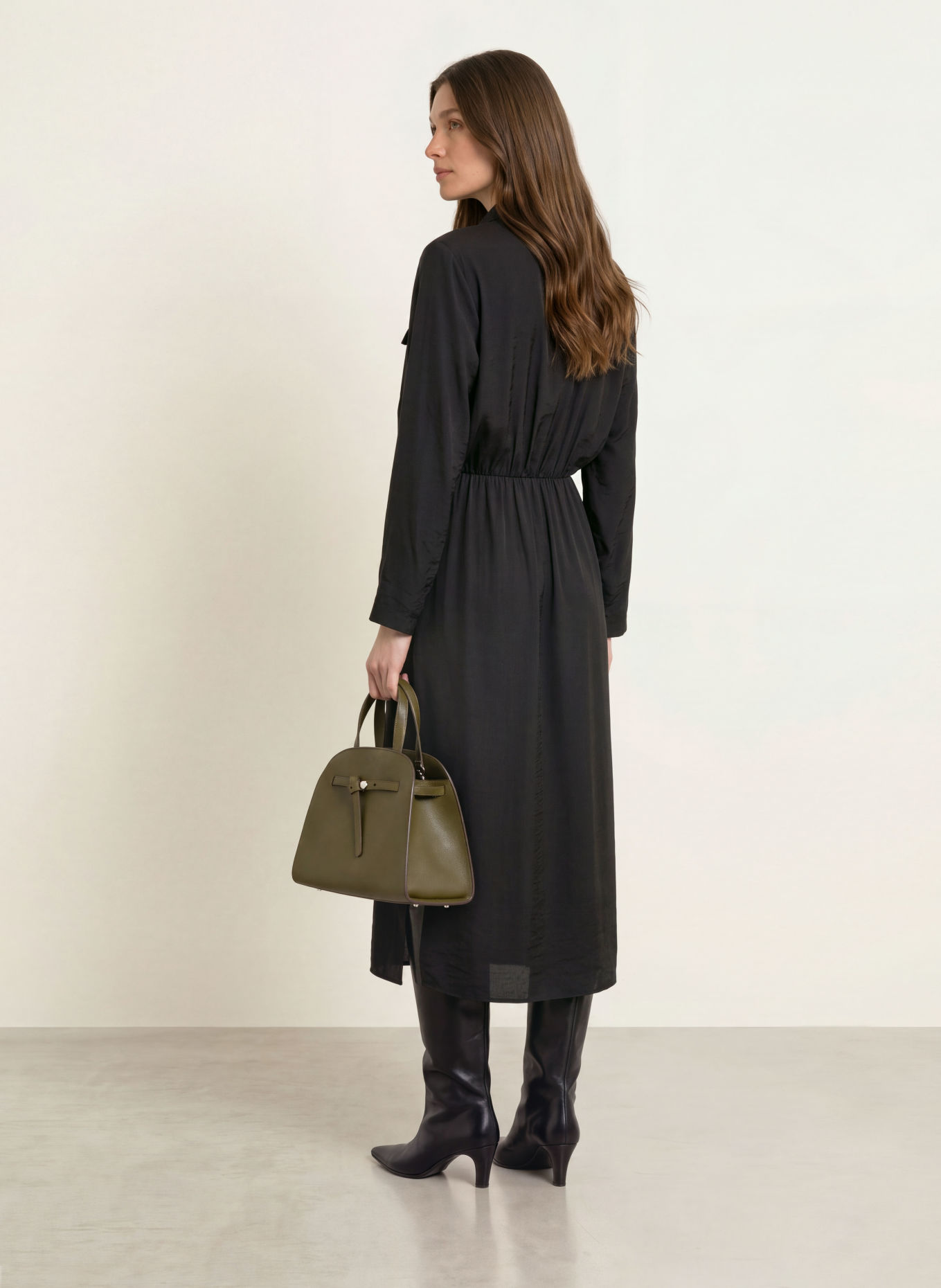 PATRIZIA PEPE Hemdblusenkleid: SCHWARZ