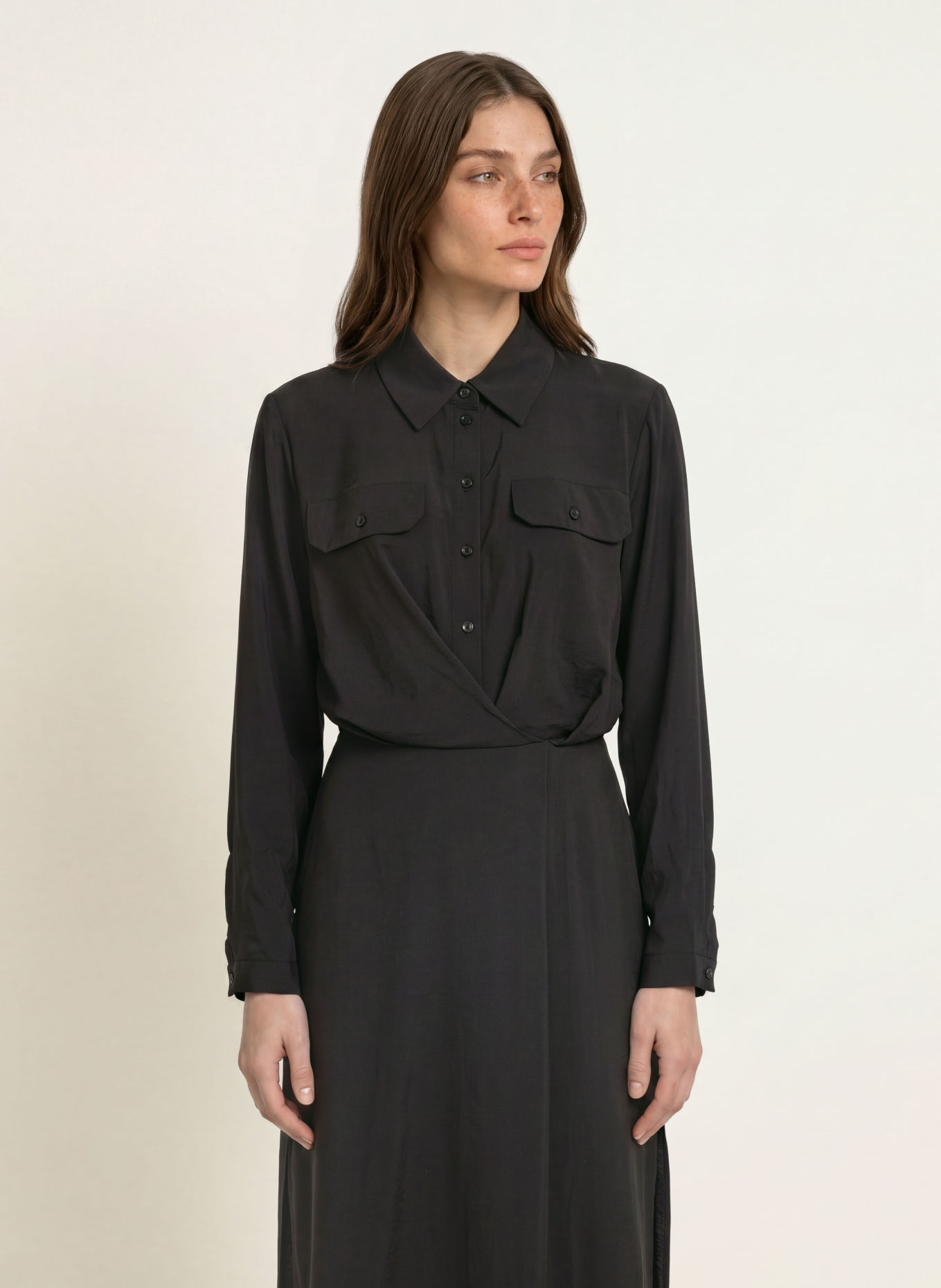 PATRIZIA PEPE Hemdblusenkleid: SCHWARZ