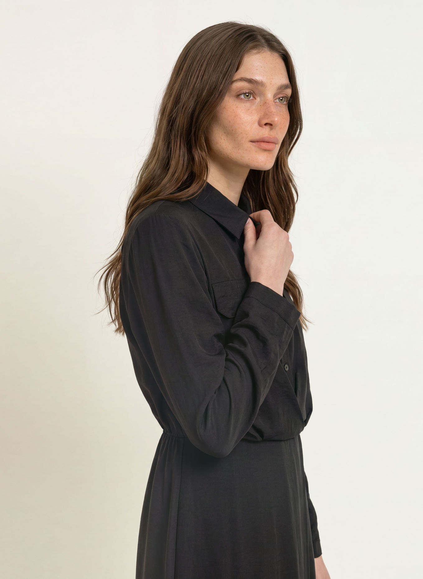 PATRIZIA PEPE Hemdblusenkleid: SCHWARZ