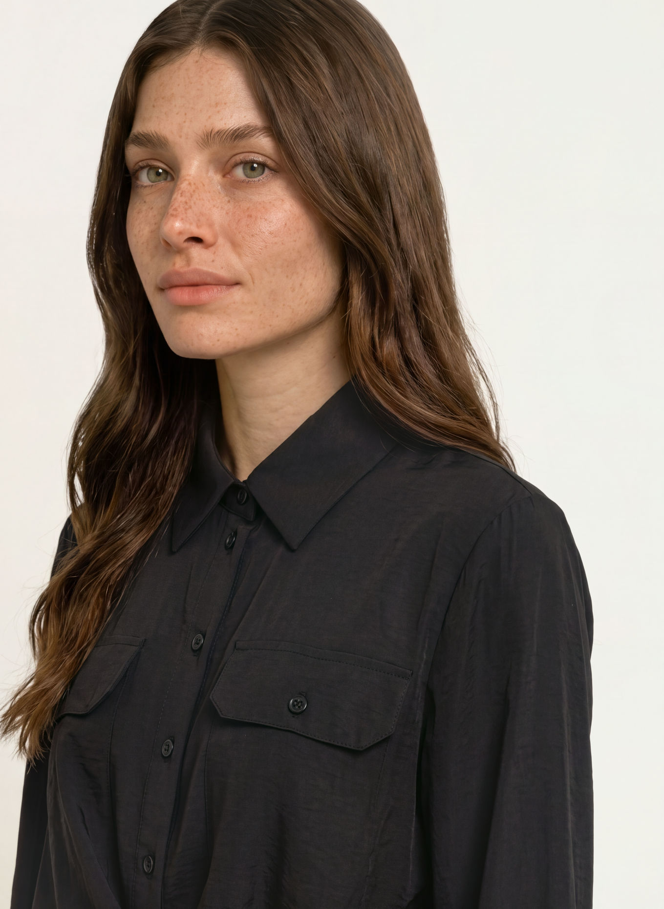 PATRIZIA PEPE Hemdblusenkleid: SCHWARZ