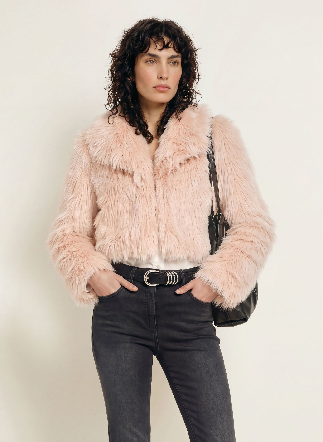 PATRIZIA PEPE Faux Fur Jacket: ROSE