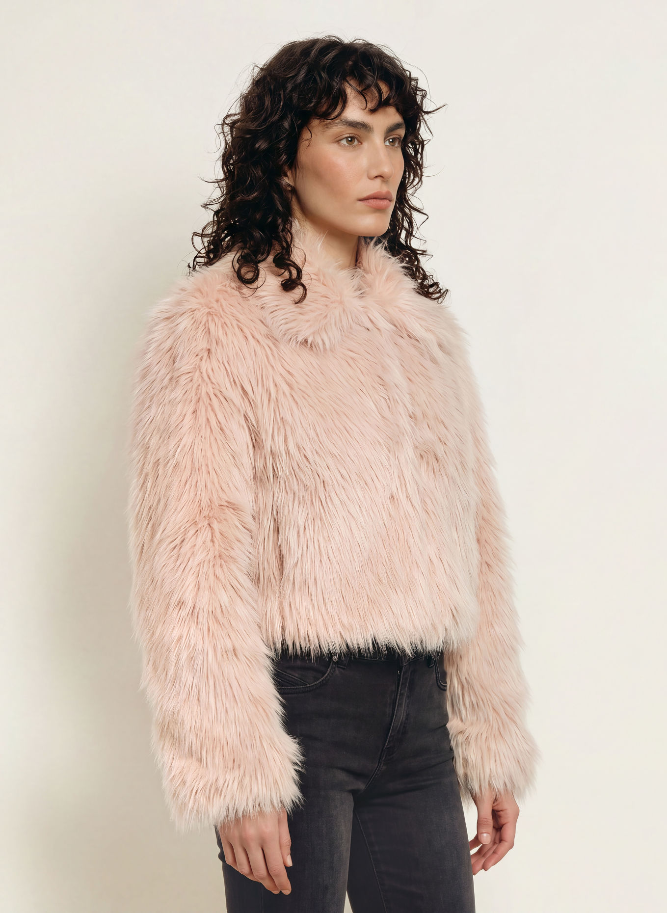 PATRIZIA PEPE Faux Fur Jacket: ROSE