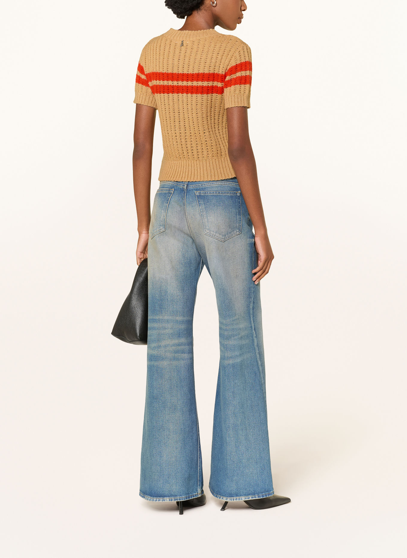 PATRIZIA PEPE Gebreid shirt: BEIGE / ROOD