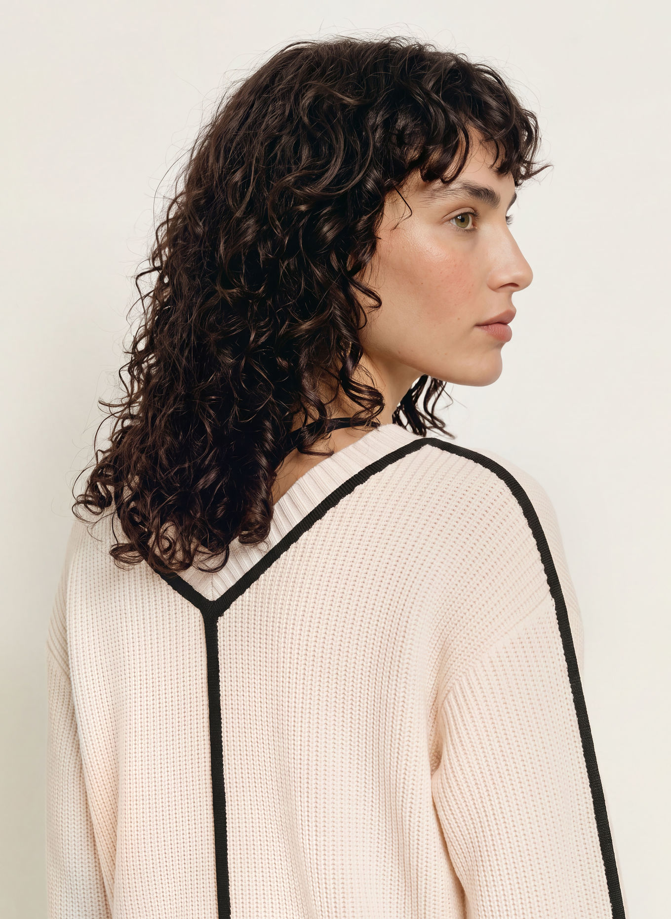 PATRIZIA PEPE Trui: CRÈME / ZWART