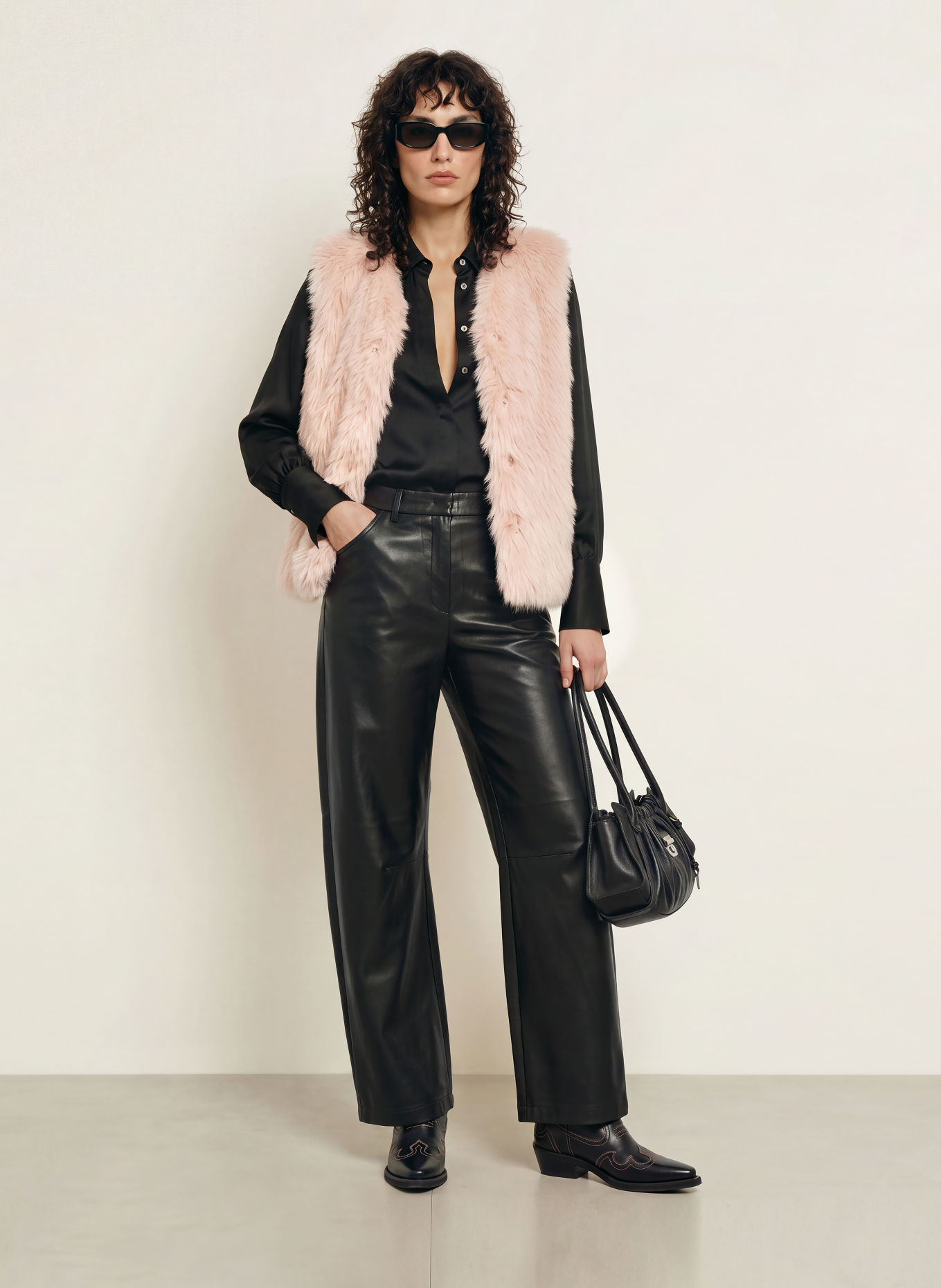 PATRIZIA PEPE Faux Fur Vest: ROSE
