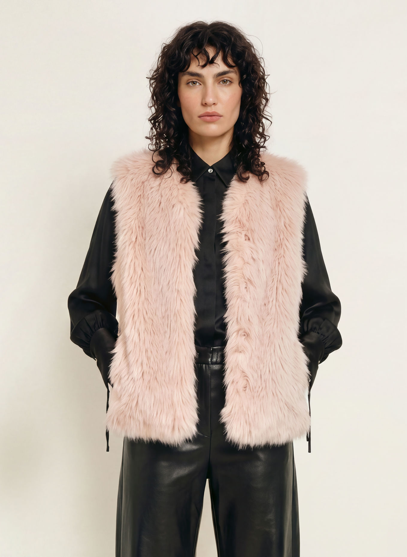 PATRIZIA PEPE Faux Fur Vest: ROSE