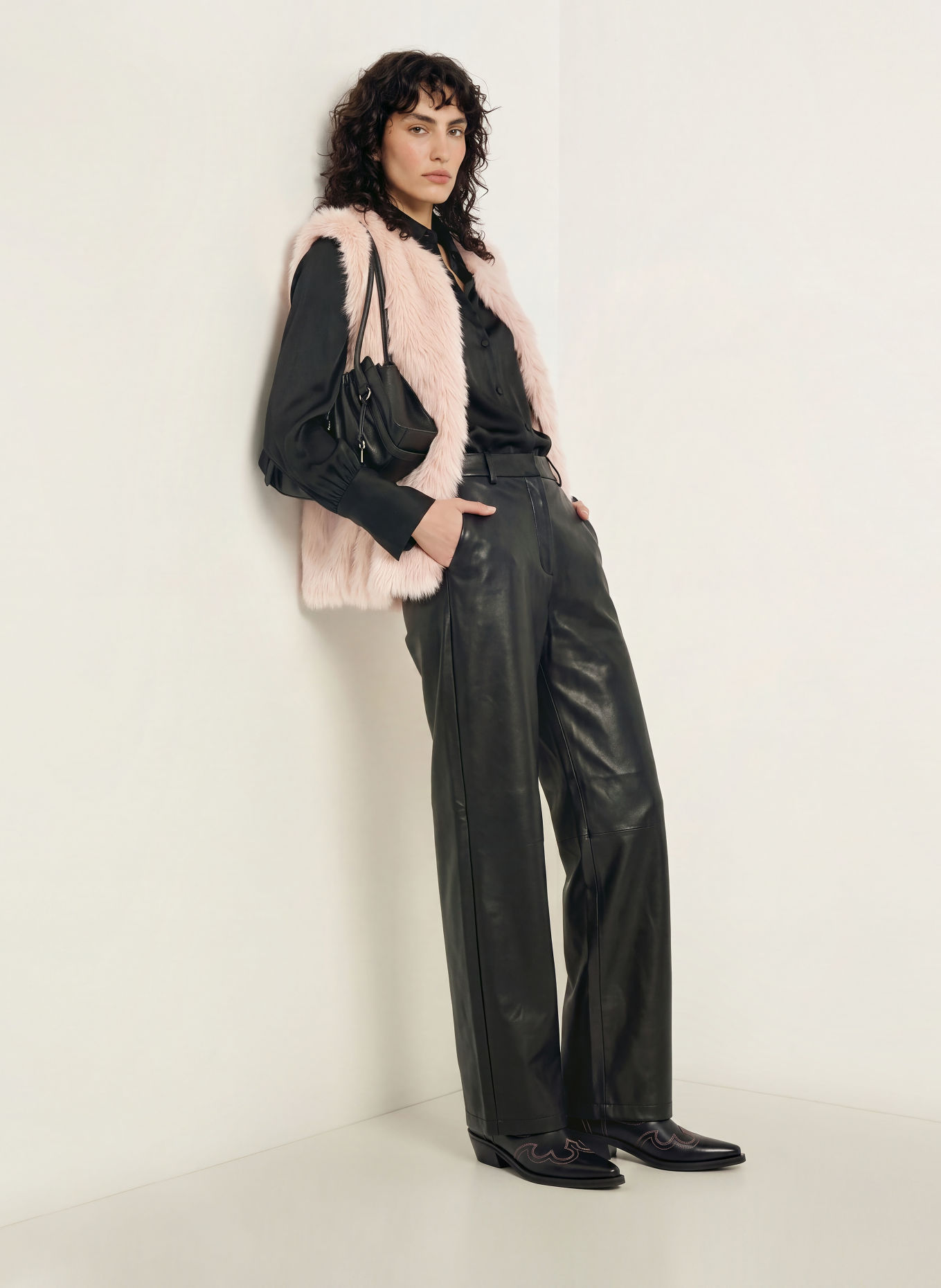PATRIZIA PEPE Faux Fur Vest: ROSE