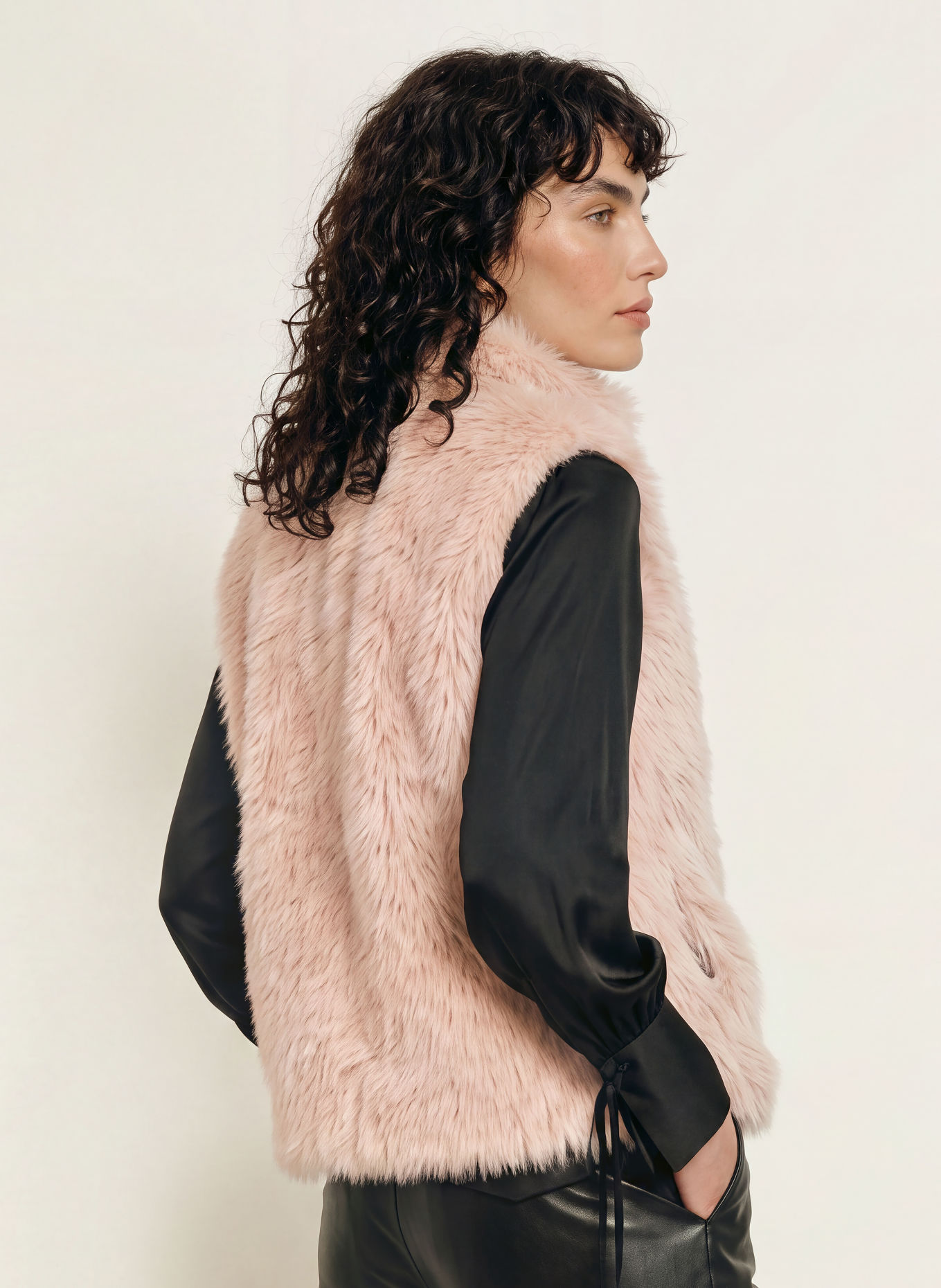 PATRIZIA PEPE Faux Fur Vest: ROSE