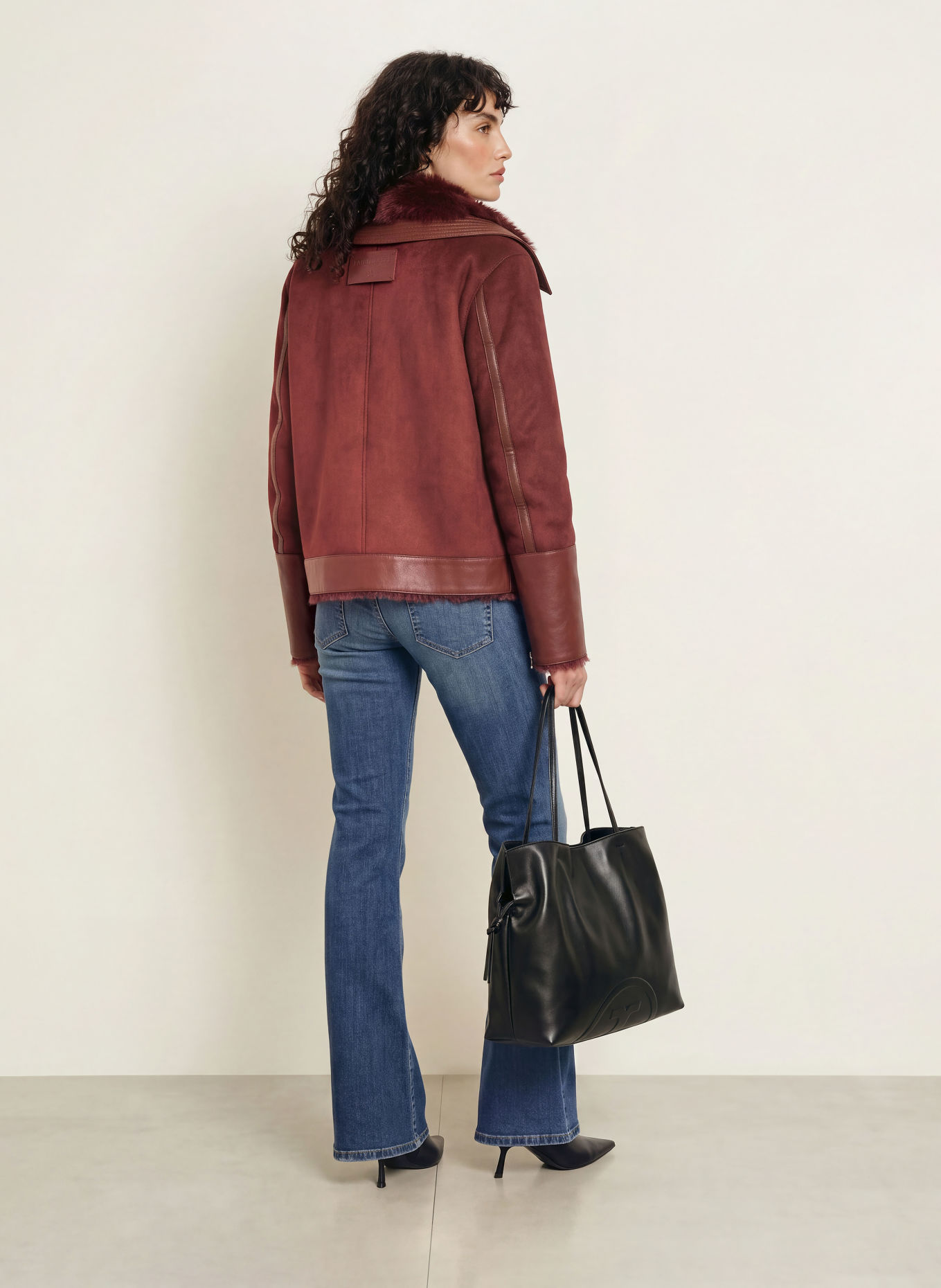 PATRIZIA PEPE Jacke mit Kunstfell: DUNKELROT