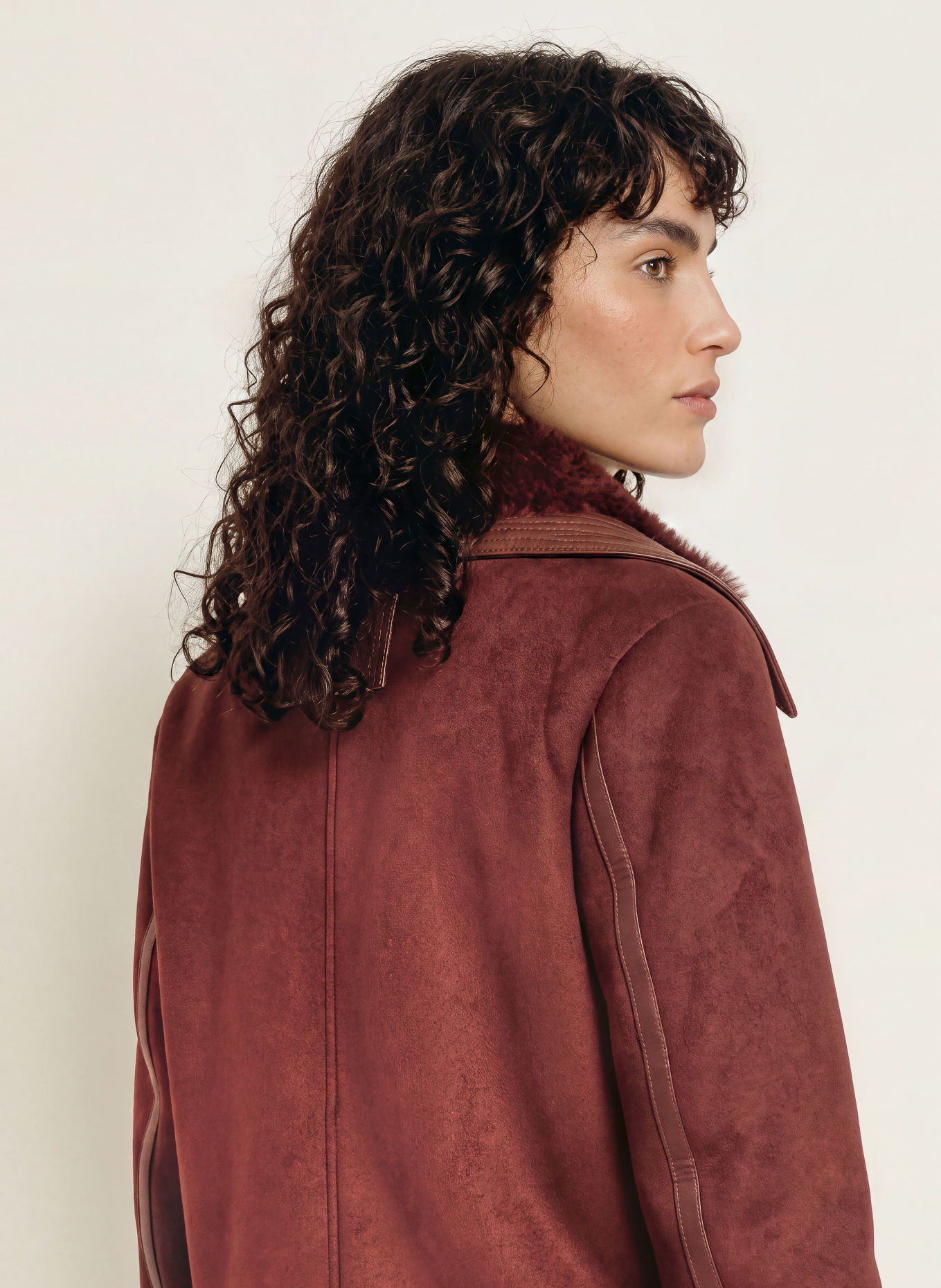 PATRIZIA PEPE Jacke mit Kunstfell: DUNKELROT