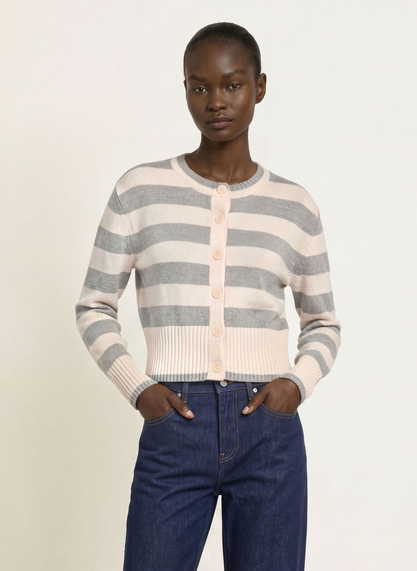 PATRIZIA PEPE Vest: CRÈME / GRIJS