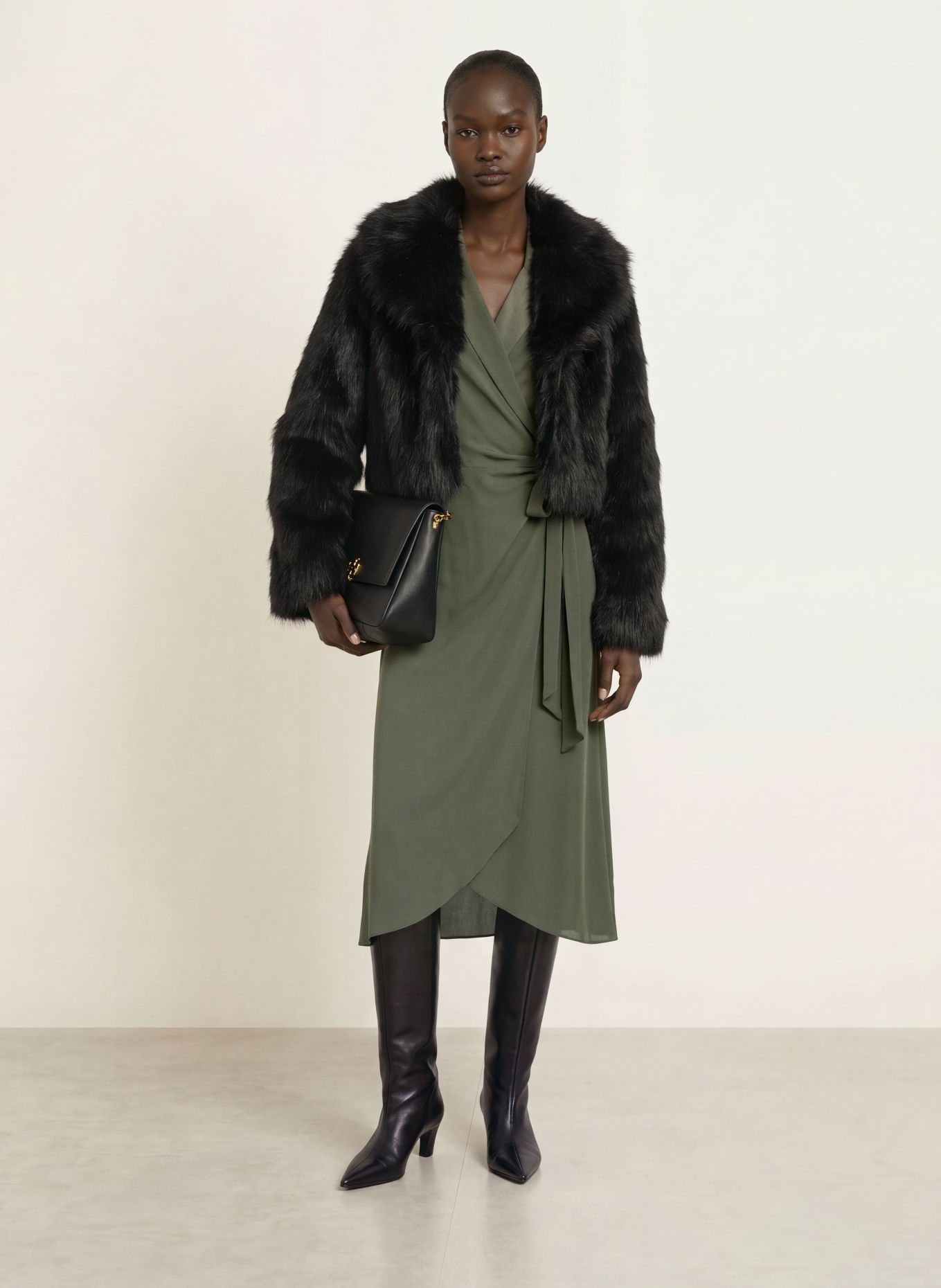 PATRIZIA PEPE Wickelkleid: KHAKI