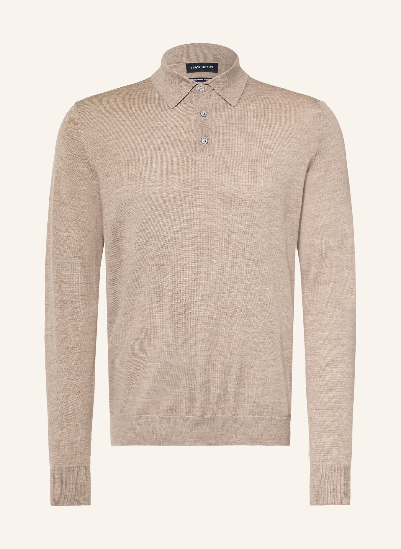 STROKESMAN'S Merinowool knit polo shirt: BEIGE