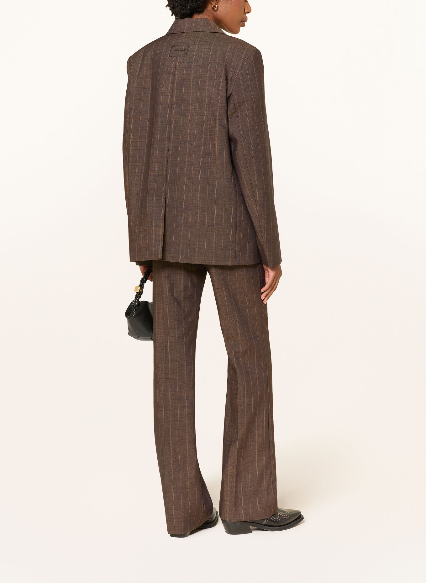 GANNI Blazer: DUNKELBRAUN / CAMEL
