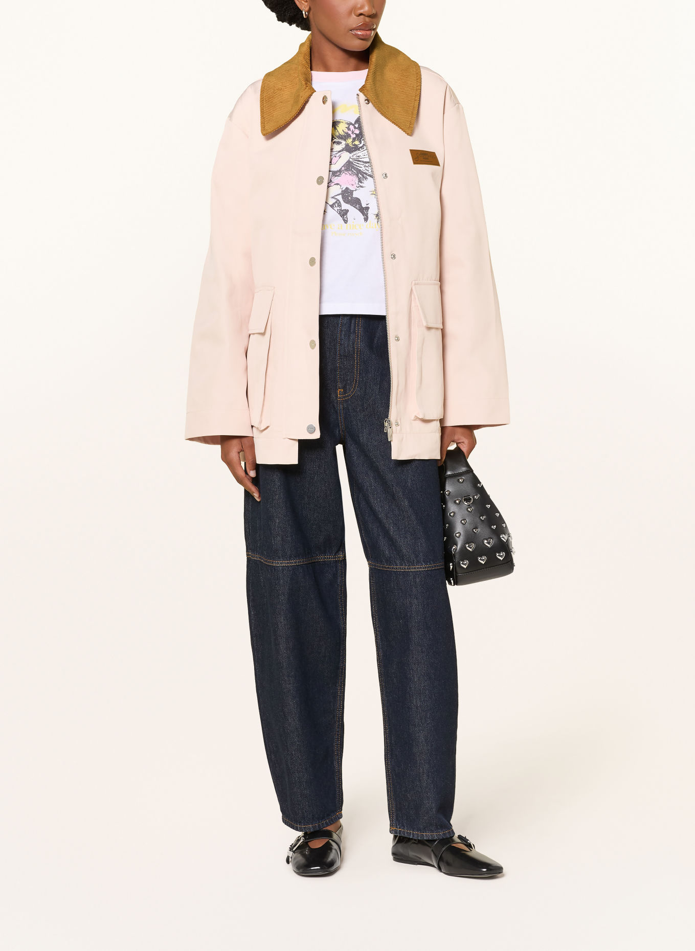 GANNI Jacke: ROSÉ / COGNAC