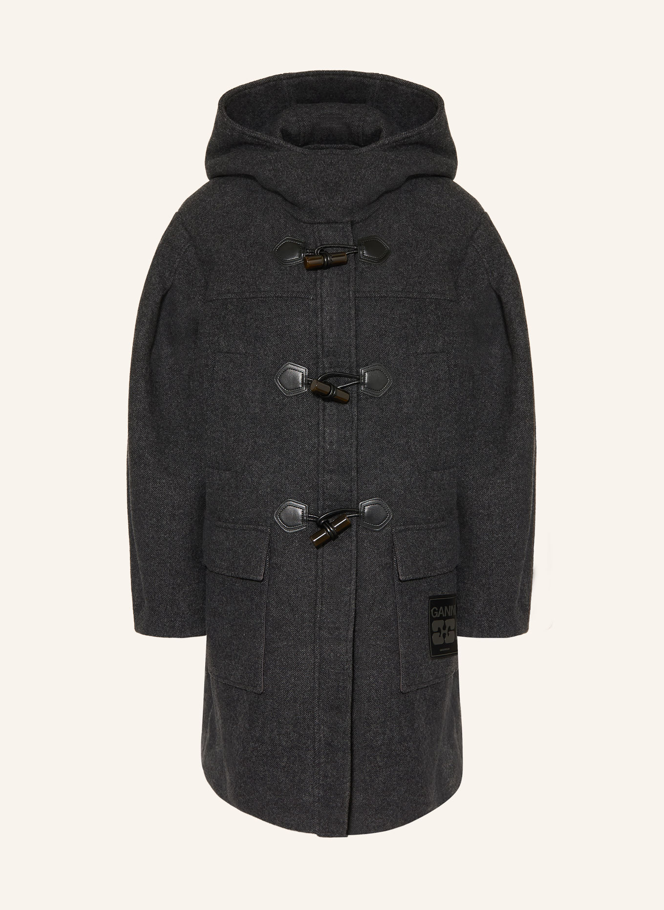 GANNI Dufflecoat: DUNKELGRAU