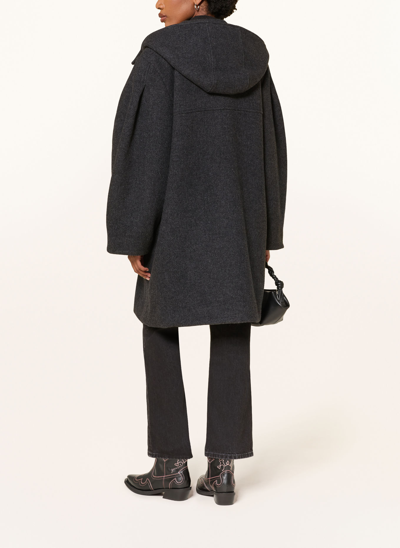 GANNI Dufflecoat: DUNKELGRAU