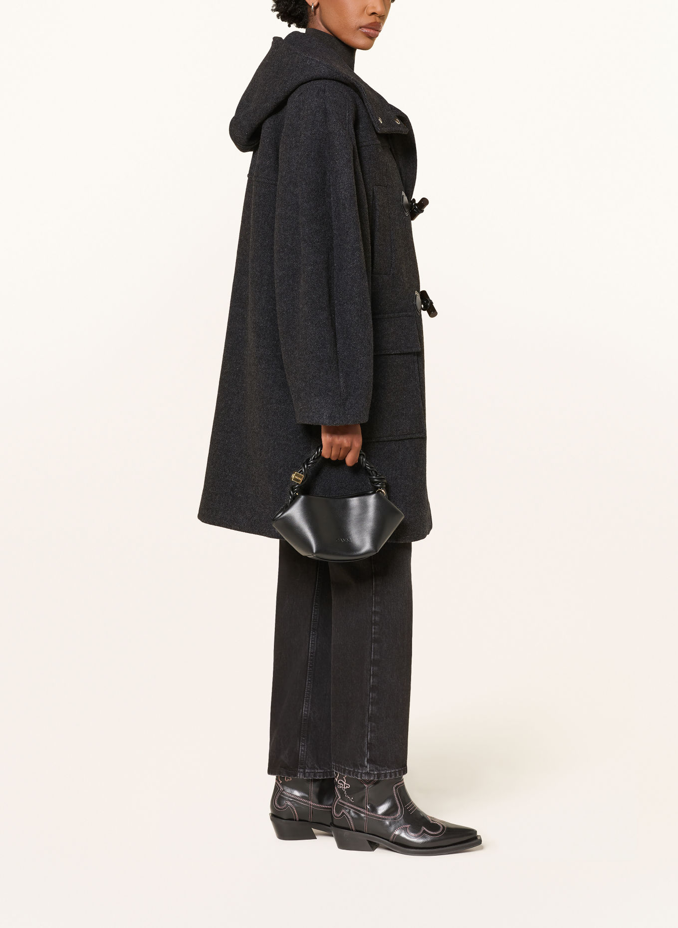 GANNI Dufflecoat: DUNKELGRAU