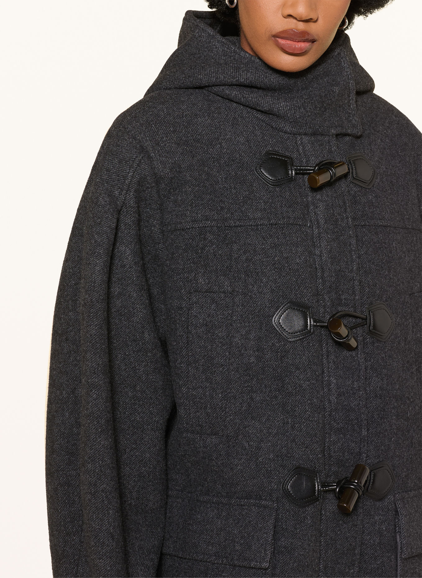 GANNI Dufflecoat: DUNKELGRAU