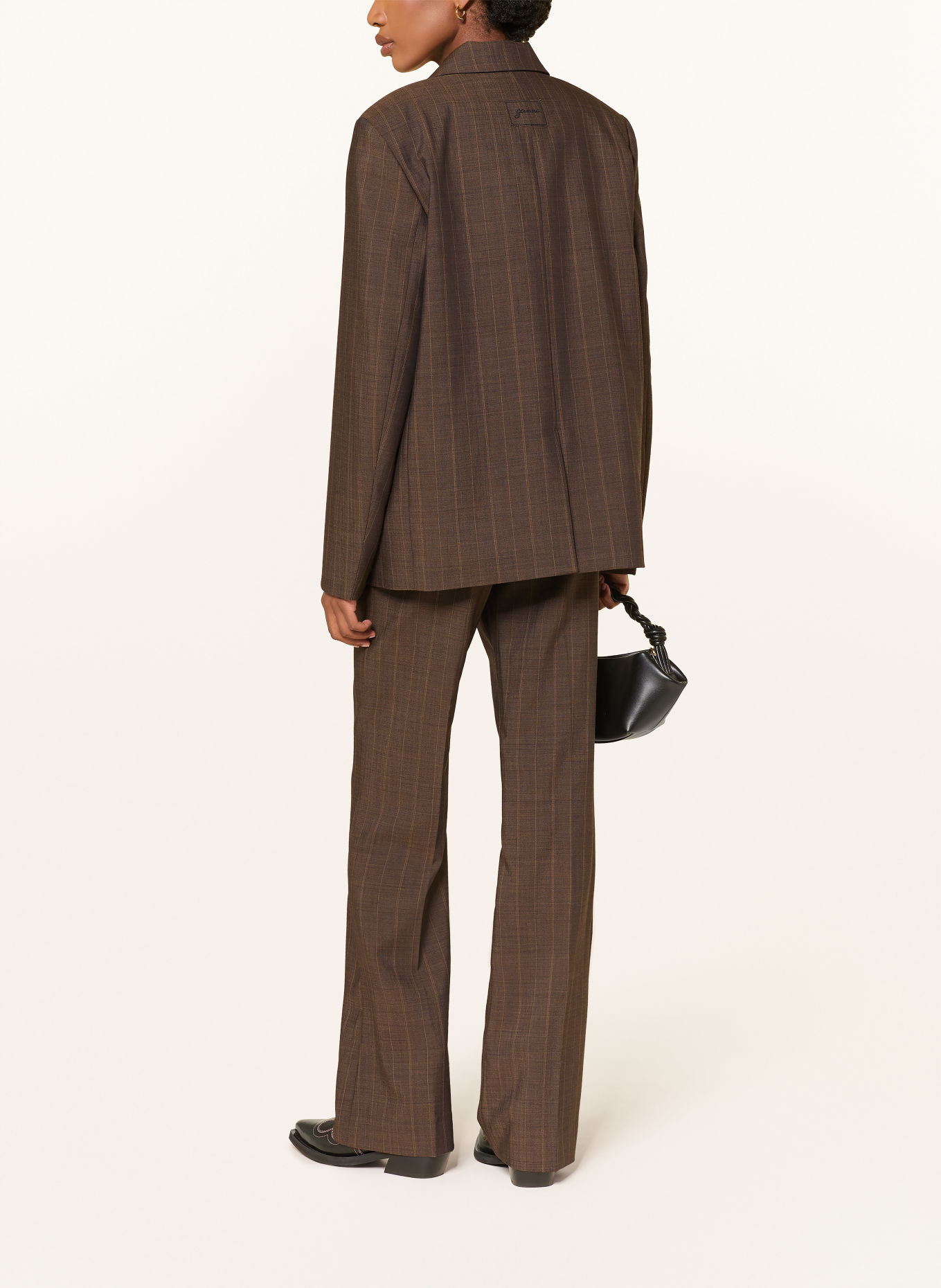 GANNI Marlenehose: DUNKELBRAUN / CAMEL