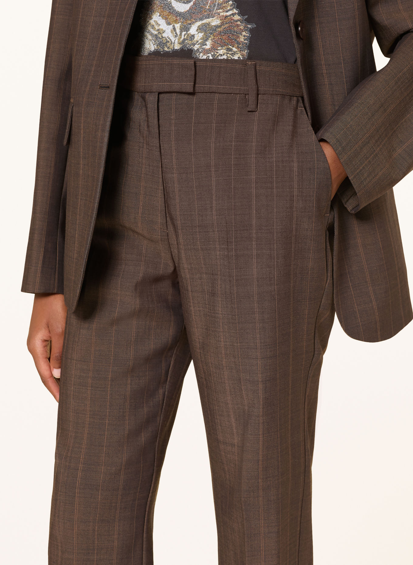 GANNI Marlenehose: DUNKELBRAUN / CAMEL