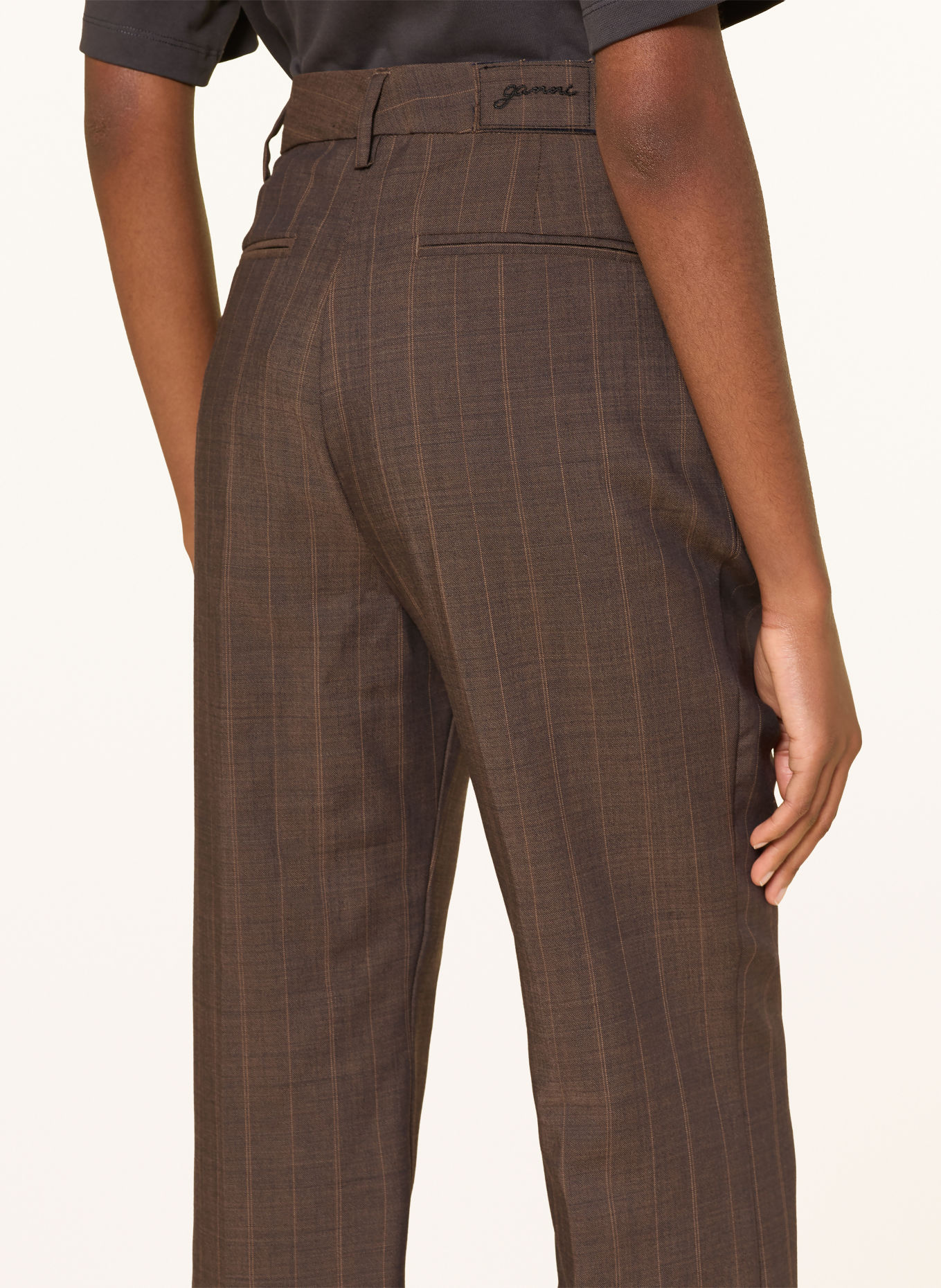 GANNI Marlenehose: DUNKELBRAUN / CAMEL