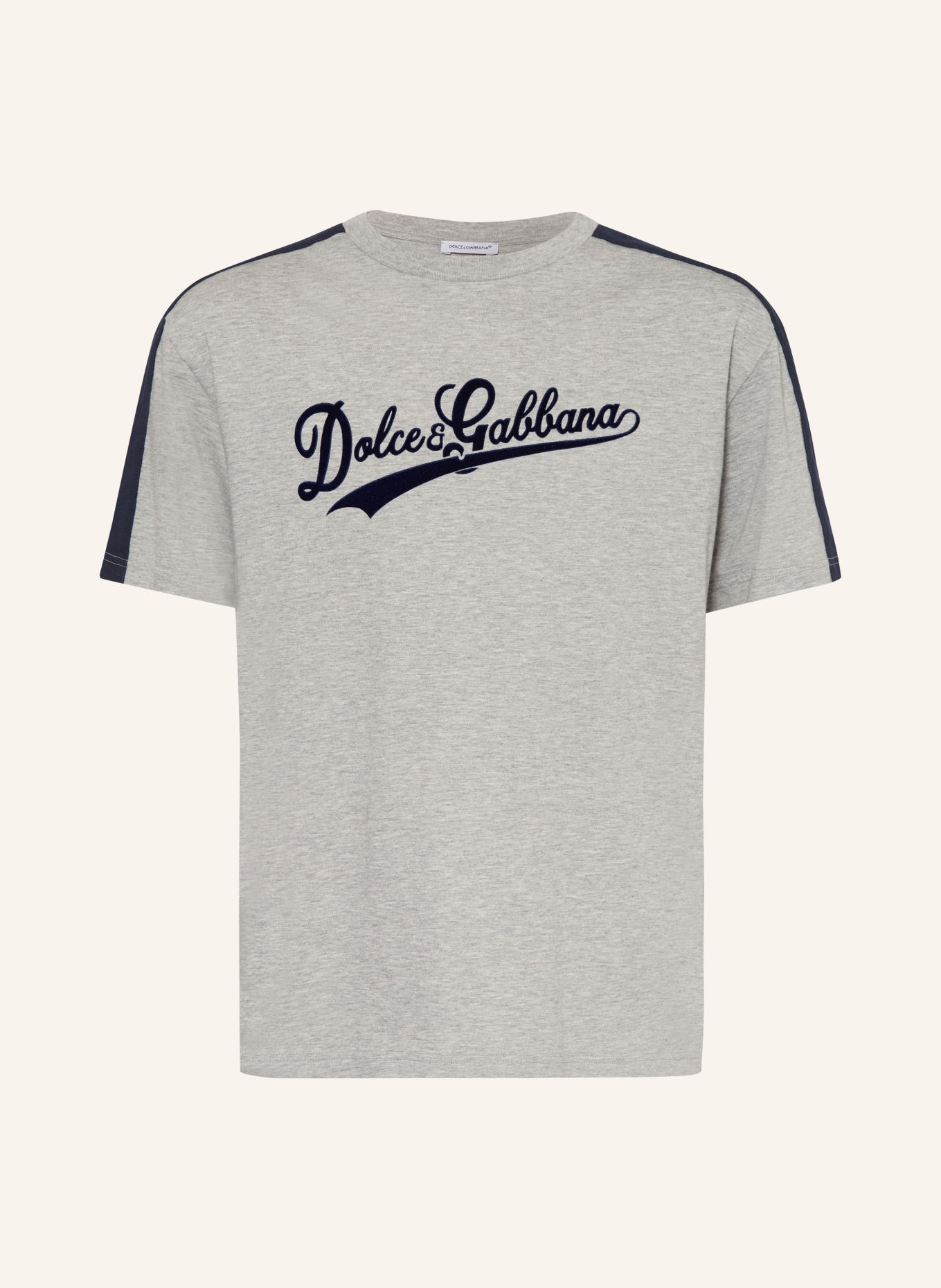 DOLCE & GABBANA T-Shirt: GRAU / DUNKELBLAU