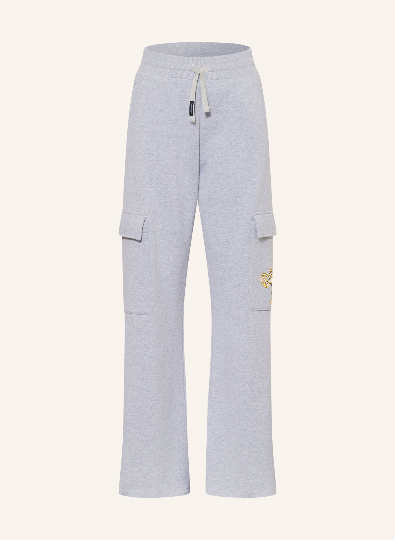 DOLCE & GABBANA Cargo-Sweatpants: HELLGRAU / PINK / DUNKELGELB