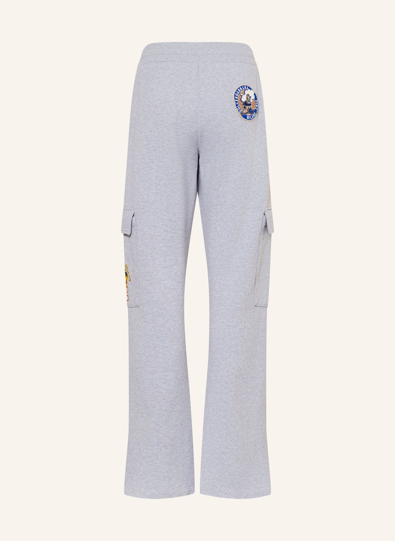 DOLCE & GABBANA Cargo-Sweatpants: HELLGRAU / PINK / DUNKELGELB